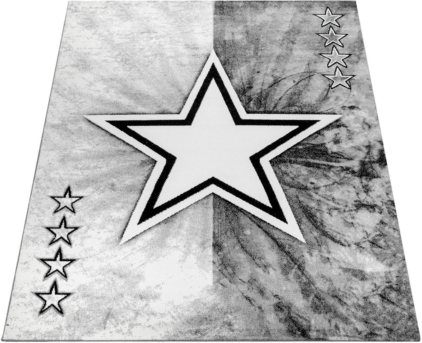 Image of Paco Home Teppich »ECE 995«, rechteckig, 14 mm Höhe, Kurzflor, modernes Design, Motiv Stern, ideal im Wohnzimmer, Schlafzimmer & Jugendzimmer bei Ackermann Versand Schweiz