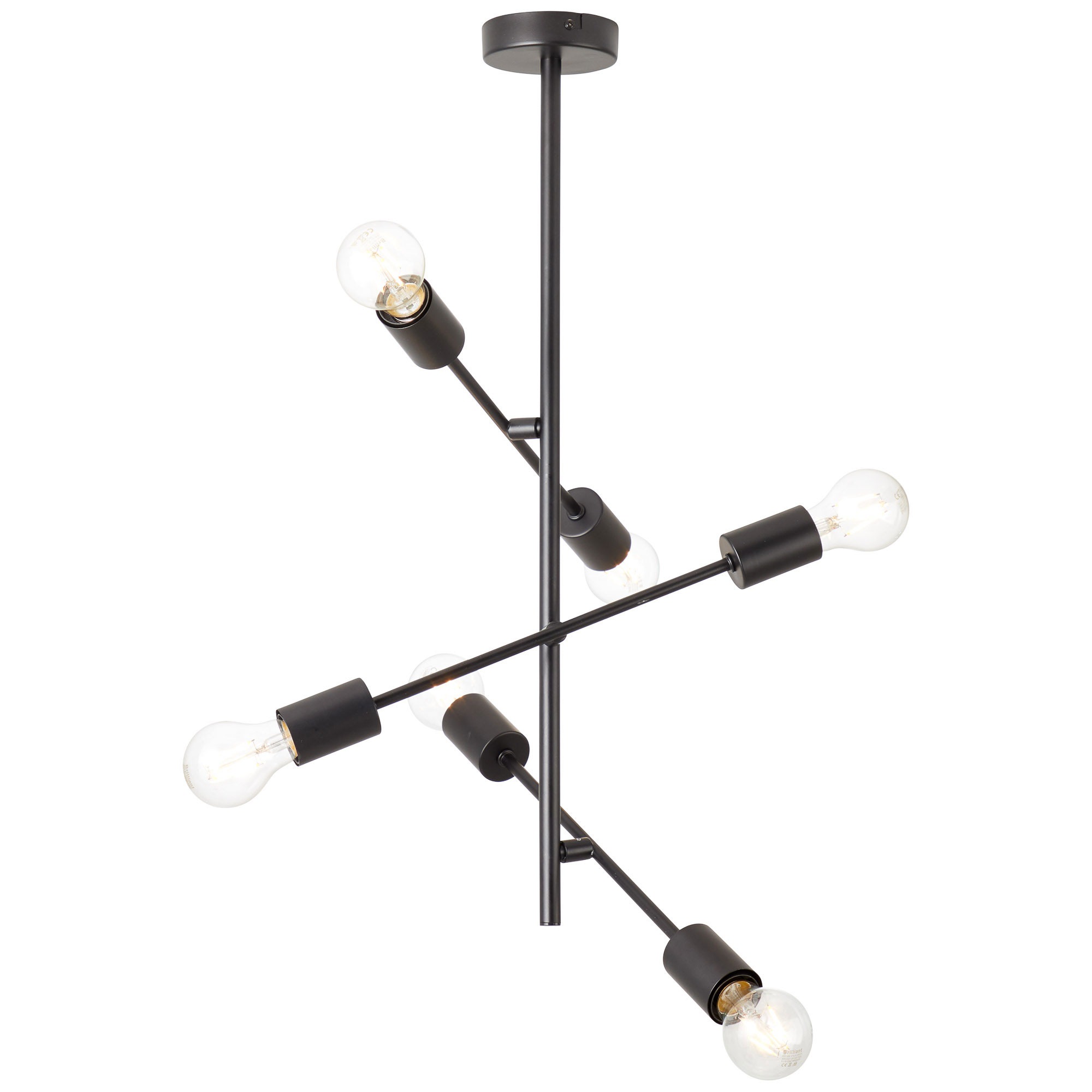 Image of Brilliant Leuchten Deckenleuchte »Elvera«, E27, 1 St., Deckenlampe 6flg schwarz matt bei Ackermann Versand Schweiz