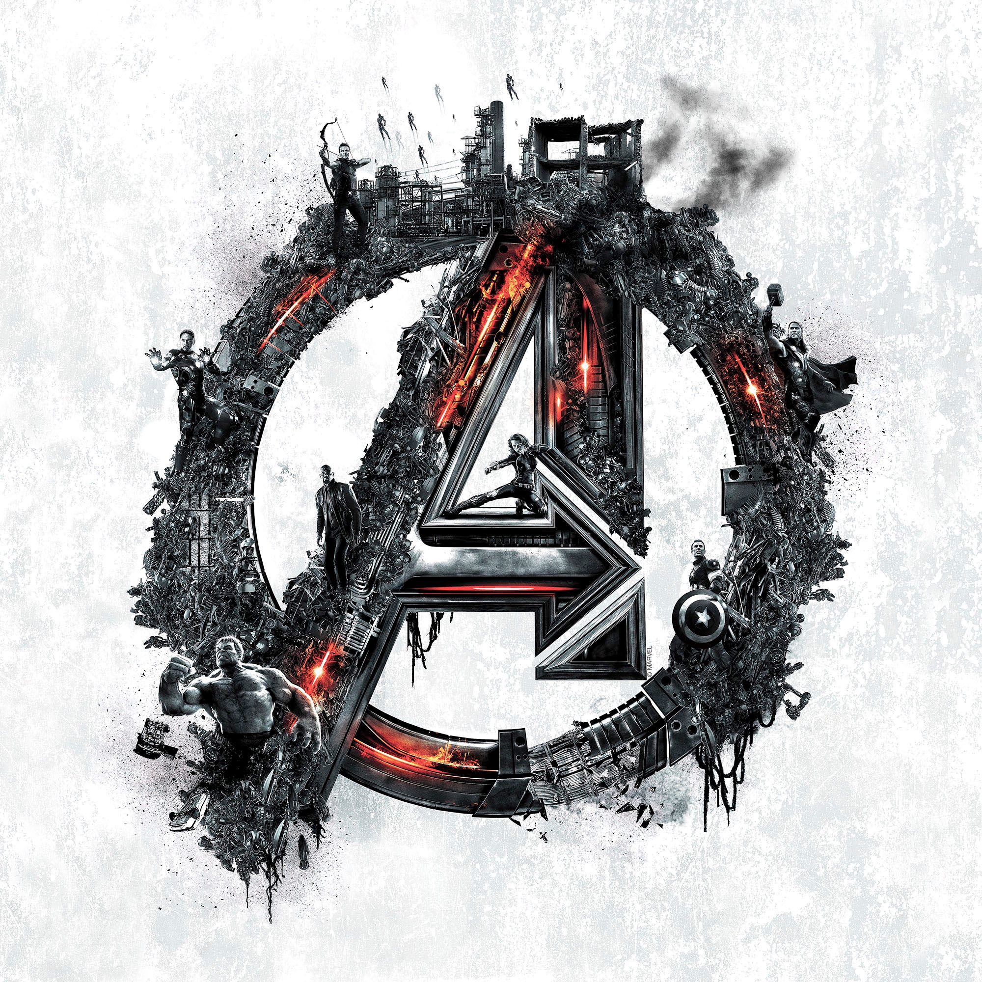 Komar Leinwandbild »Avengers Big A Logo - Grösse 40 x 40 cm«, Disney, (1 St., 40 x 40 cm (Breite x Höhe), Keilrahmenbild mit Echtholzrahmen, Kinderzimmer