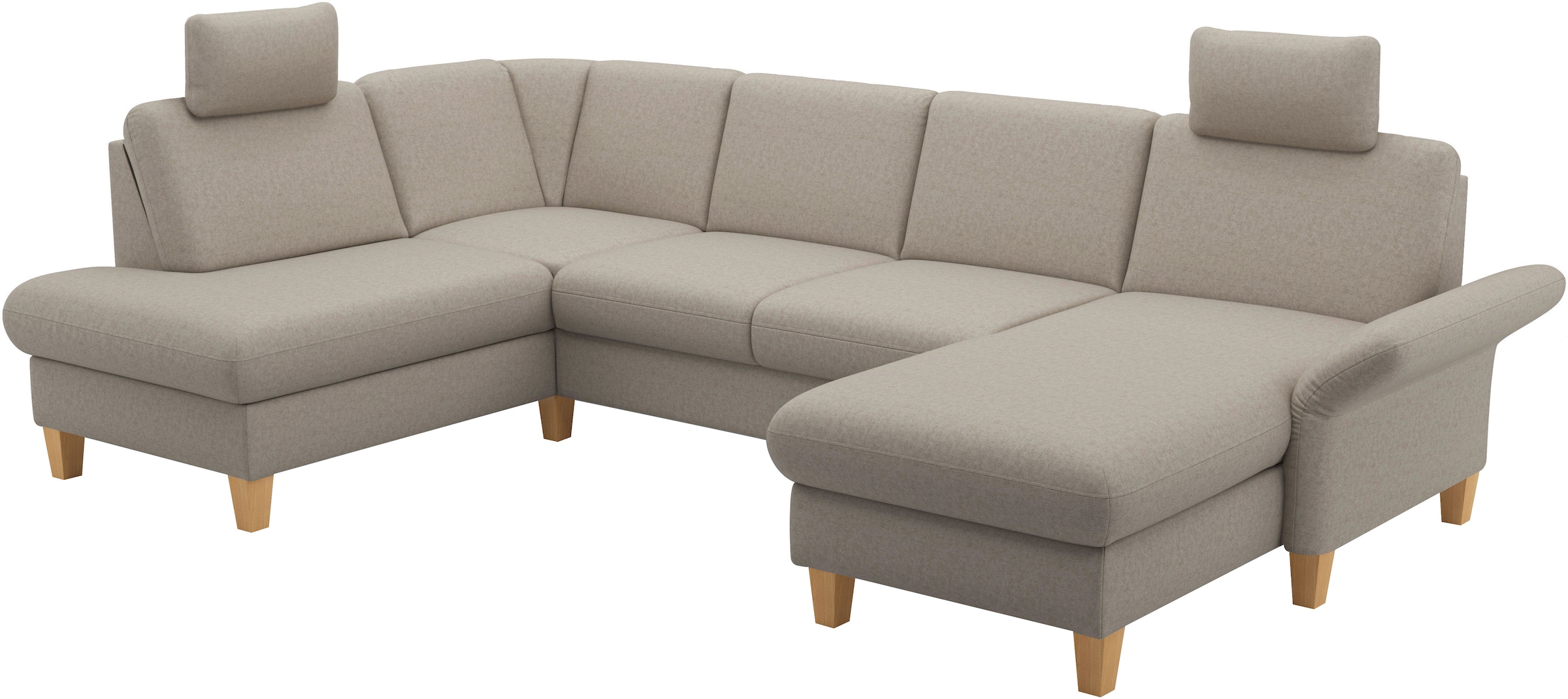 Home affaire Paysage de salon »Rochelle, U-Form« optional mit Armteilverstellung, mit Bettfunktion & Bettkasten