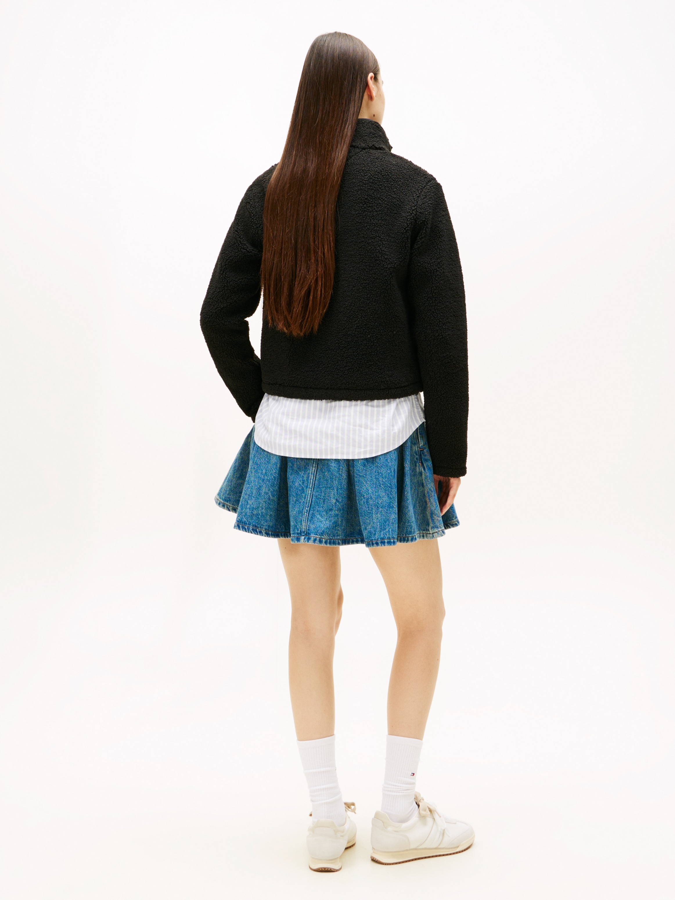 Tommy Jeans Veste sweat »TJW REG SH S-FLAG TEDDY ZIP THRU« fibre synthétique, coupe régulière