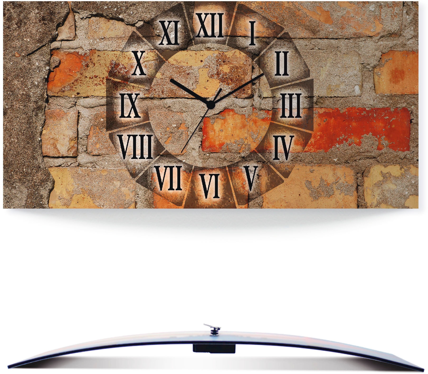 Image of Artland Wanduhr »Antike Uhr«, 3D Optik gebogen, lautlos, ohne Tickgeräusche, nicht tickend, geräuschlos - wählbar: Funkuhr o. Quarzuhr, moderne Uhr für Wohnzimmer, Küche etc. - Stil: modern bei Ackermann Versand Schweiz