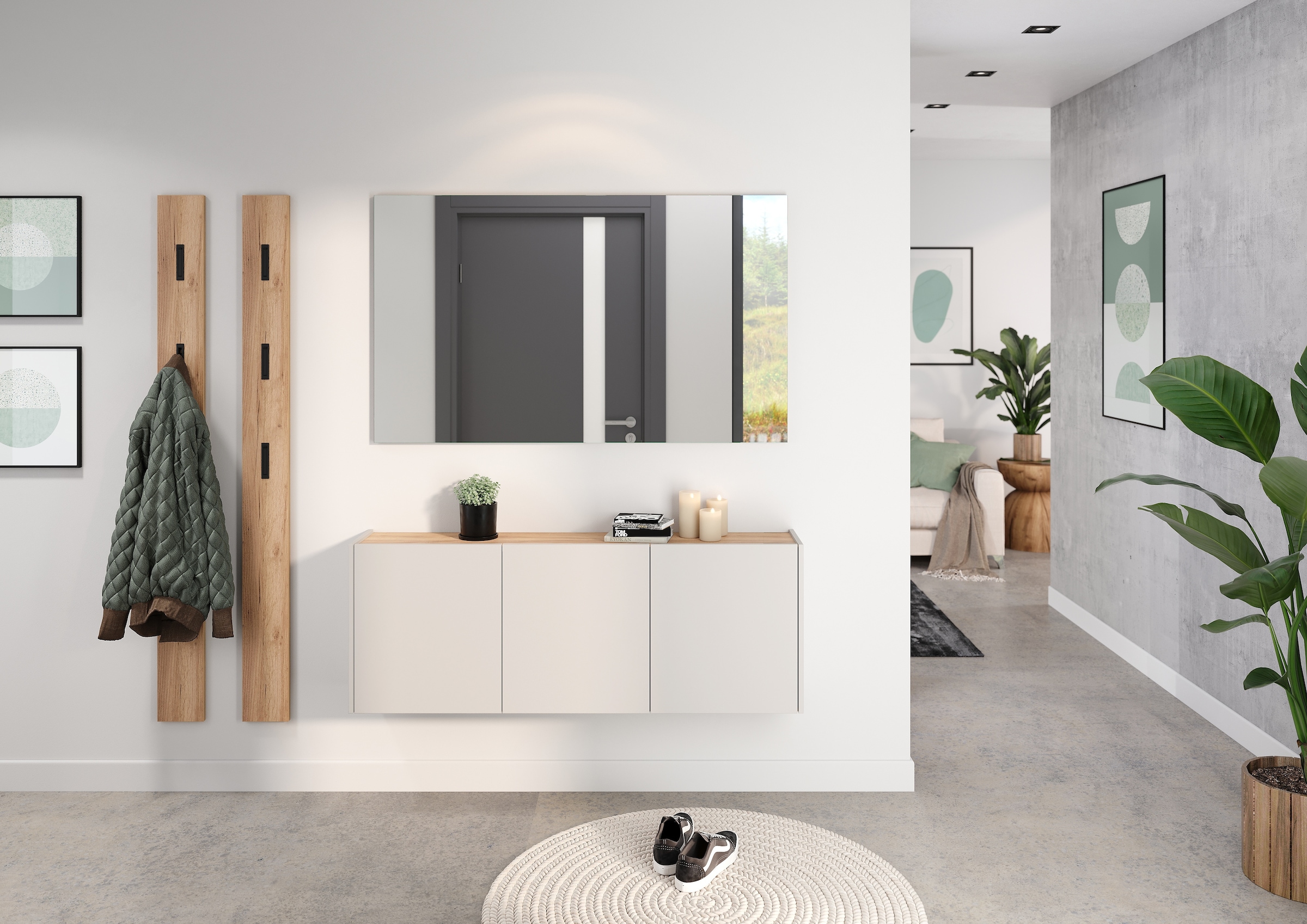 GERMANIA Mehrzweckschrank »GW-Libbiano« , ideal für schmale Flure, Breite 138 cm, in 3 verschiedenen Höhen