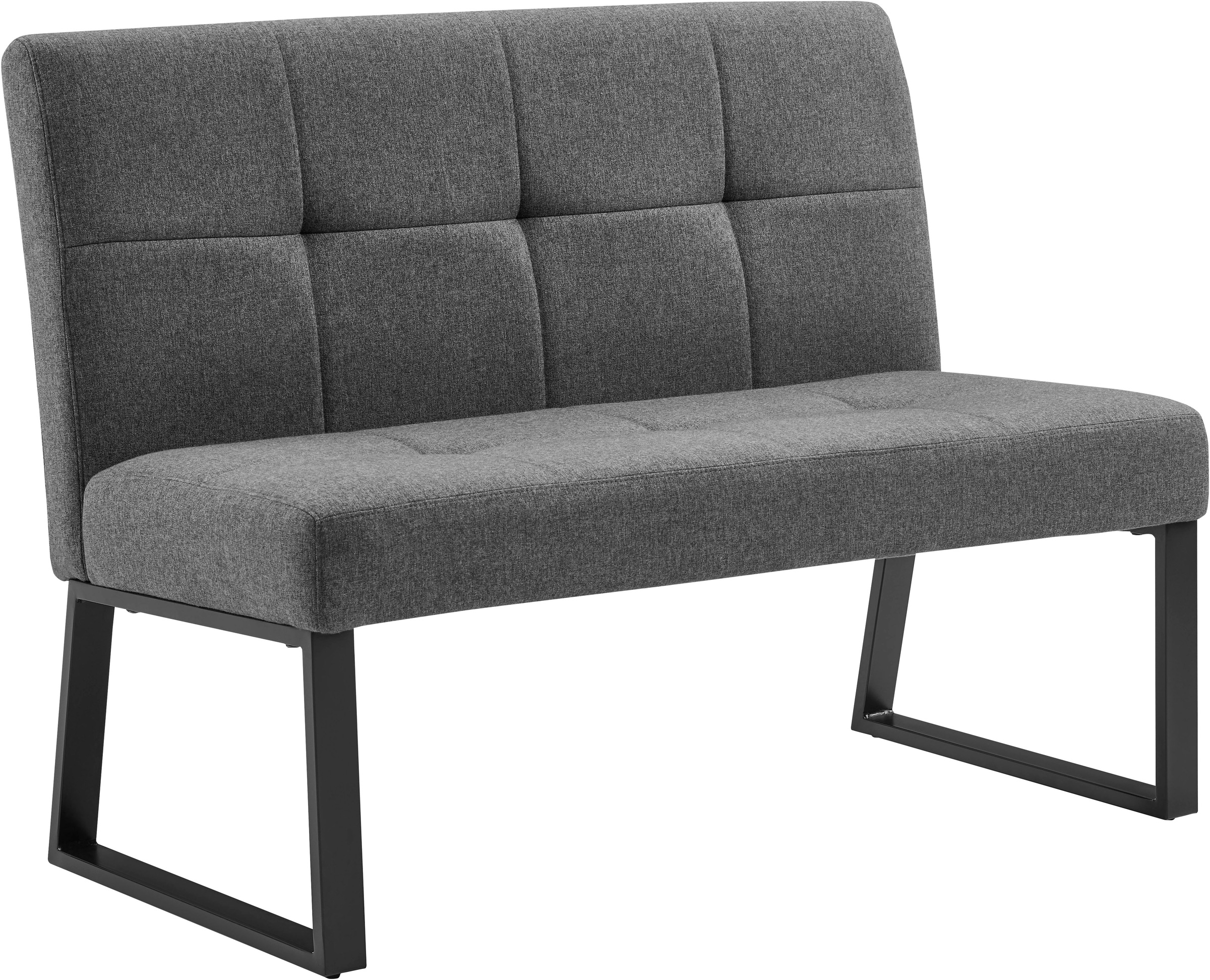 Image of GOODproduct Bank "Geranie" Strukturstoff Bezug, schwarzes Metallgestell, Breite 121 cm