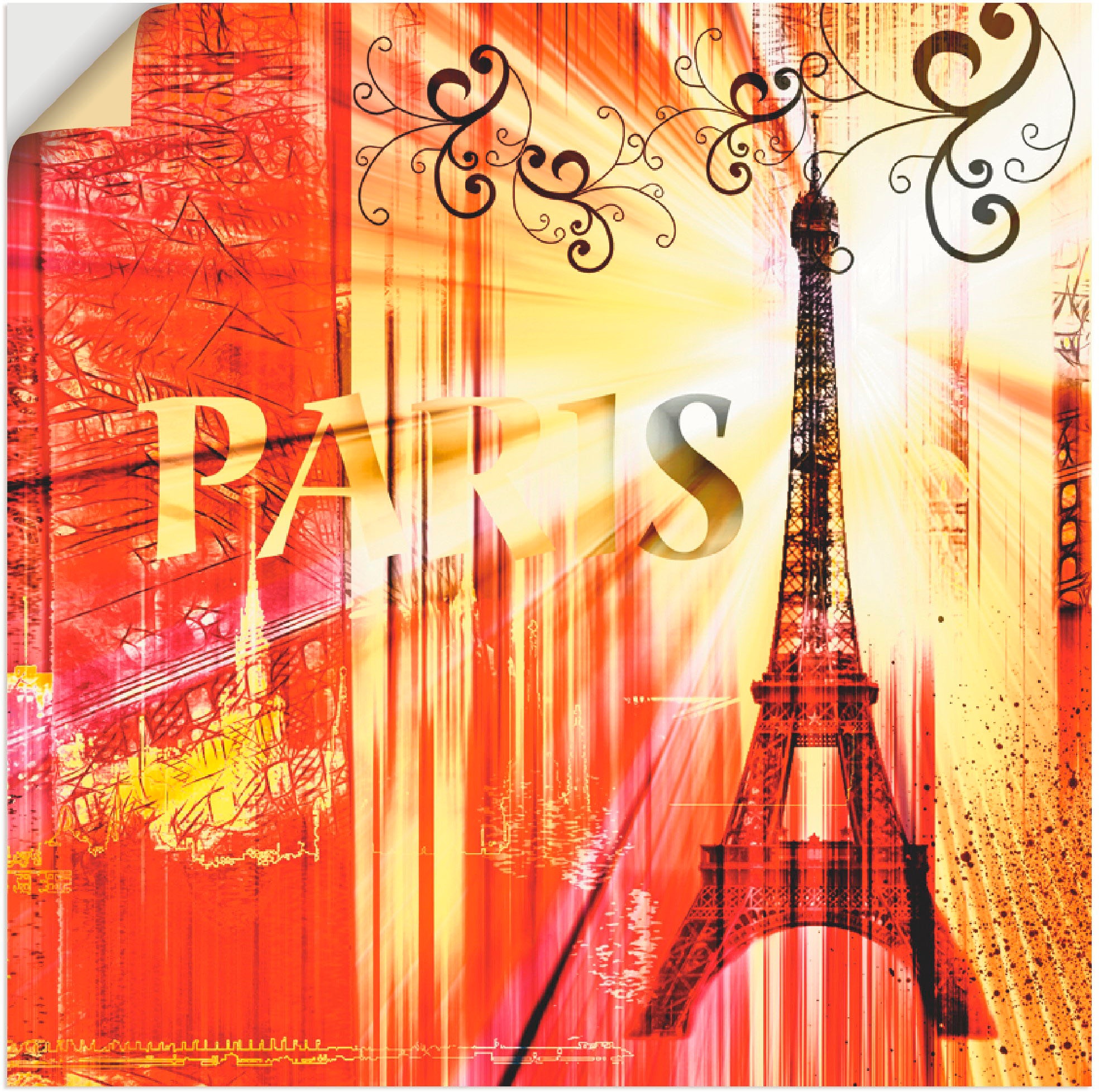 Image of Artland Wandbild »Paris Skyline Collage III«, Architektonische Elemente, (1 St.), in vielen Grössen & Produktarten -Leinwandbild, Poster, Wandaufkleber / Wandtattoo auch für Badezimmer geeignet bei Ackermann Versand Schweiz