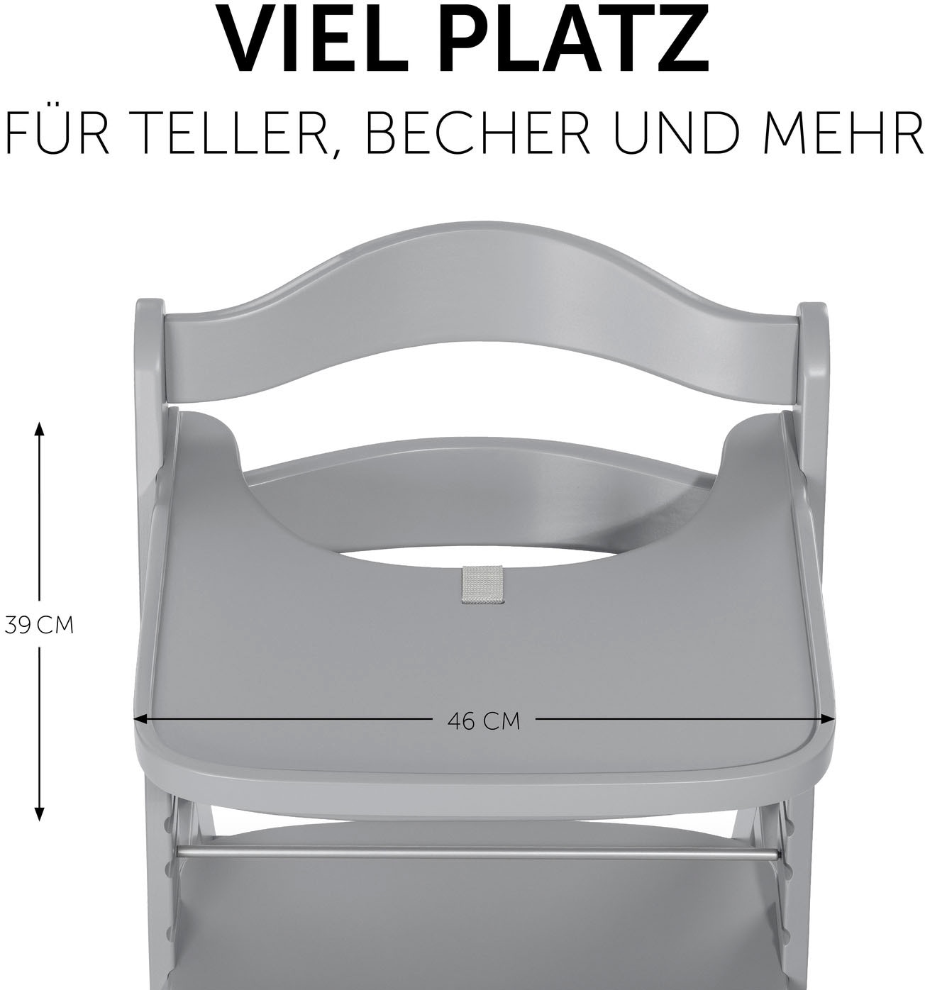 Hauck Plateau de chaise haute »Alpha Wooden Tray Essbrett, grey« für Hochstühle Alpha+ und Alpha+ Select