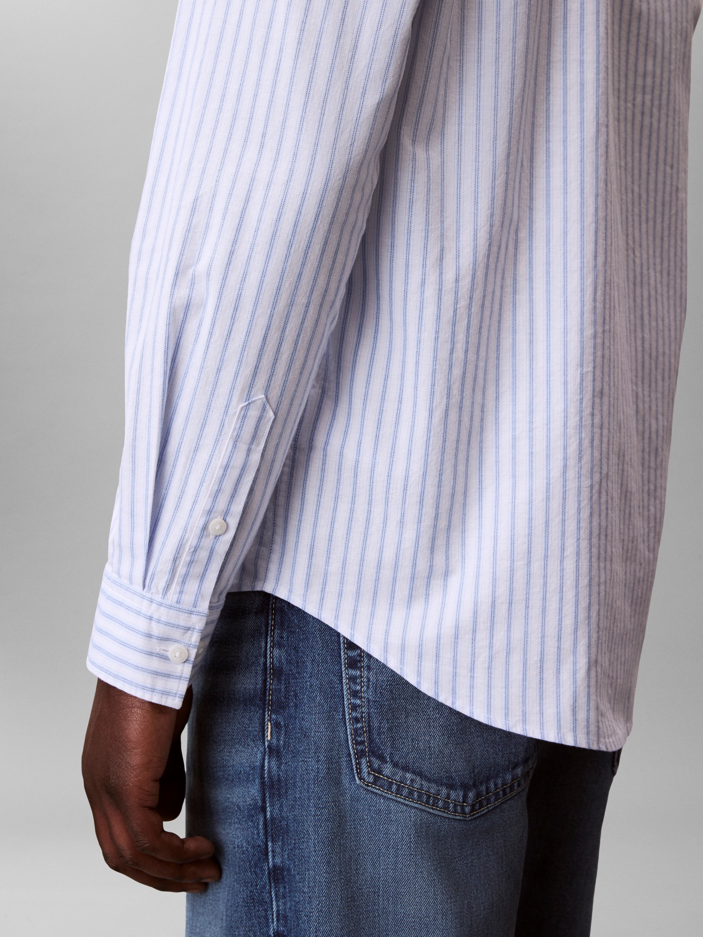 Calvin Klein Chemise à manches longues »STRIPE OXFORD CLASSIC SHIRT« coupe régulière avec col rond