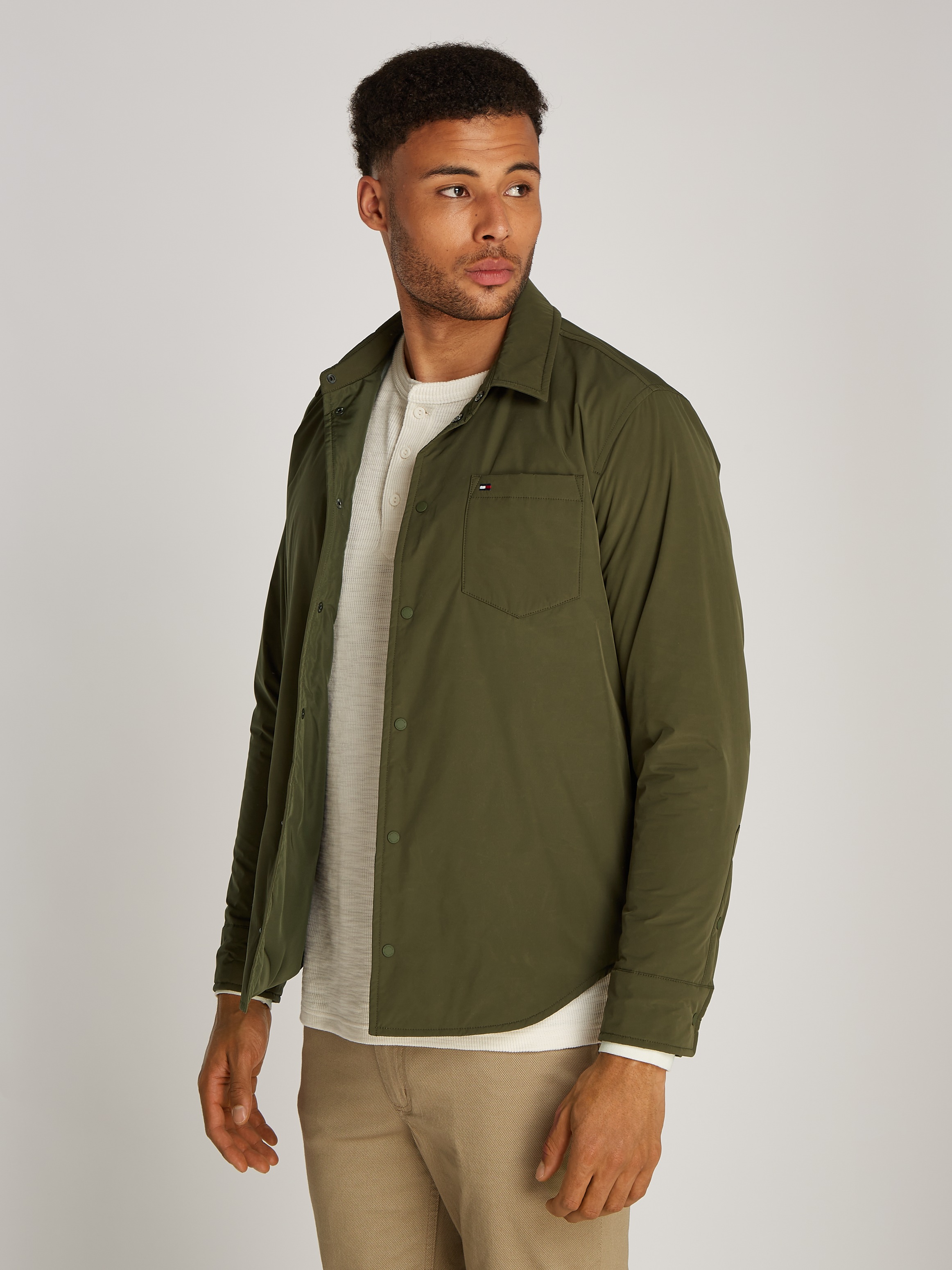 Image of Tommy Hilfiger Hemdjacke "LW PACKABLE SHIRT JACKET" mit Brusttasche