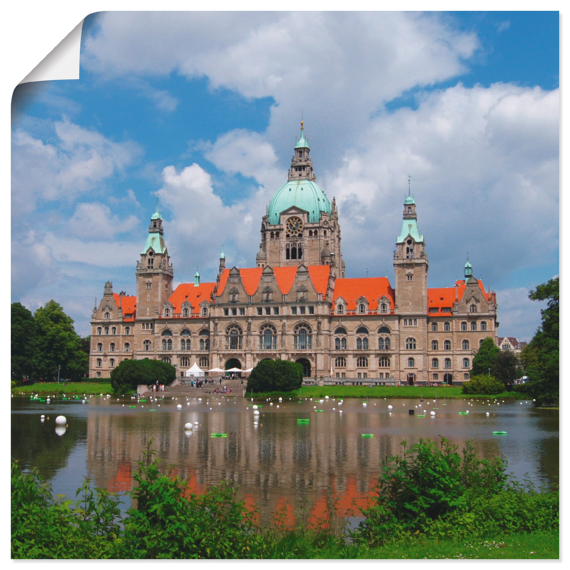 Image of Artland Wandbild »Neues Rathaus Hannover«, Gebäude, (1 St.), in vielen Grössen & Produktarten - Alubild / Outdoorbild für den Aussenbereich, Leinwandbild, Poster, Wandaufkleber / Wandtattoo auch für Badezimmer geeignet bei Ackermann Versand Schweiz