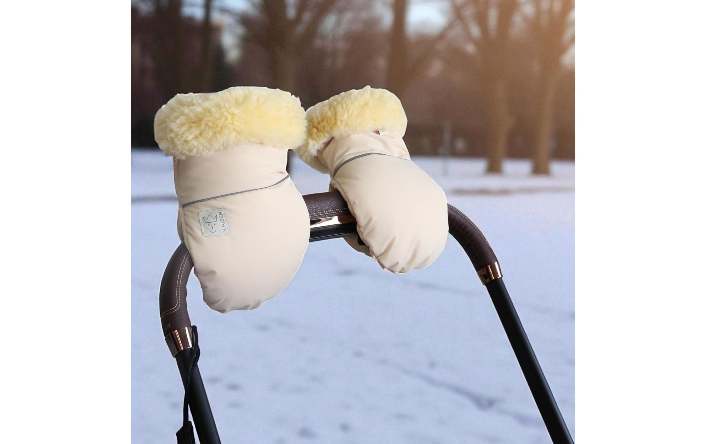 Kaiser Chauffe-mains pour poussette »Reflect Kiwa« Lammfell-Kinderwagenhandschuh