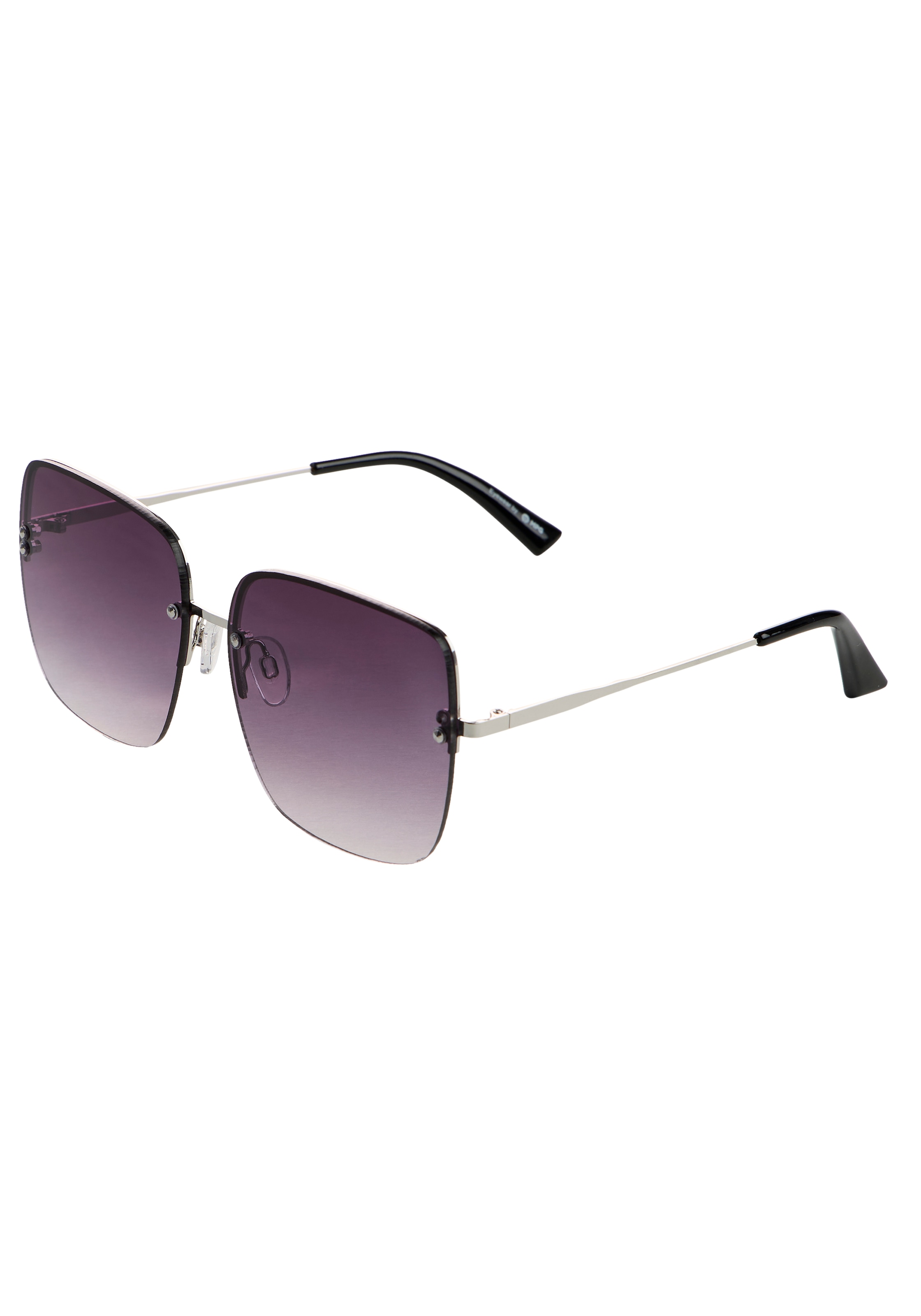 Image of Laura Scott Sonnenbrille randloses Trapez-Design, silber glänzende Bügel, Filterkategorie 3