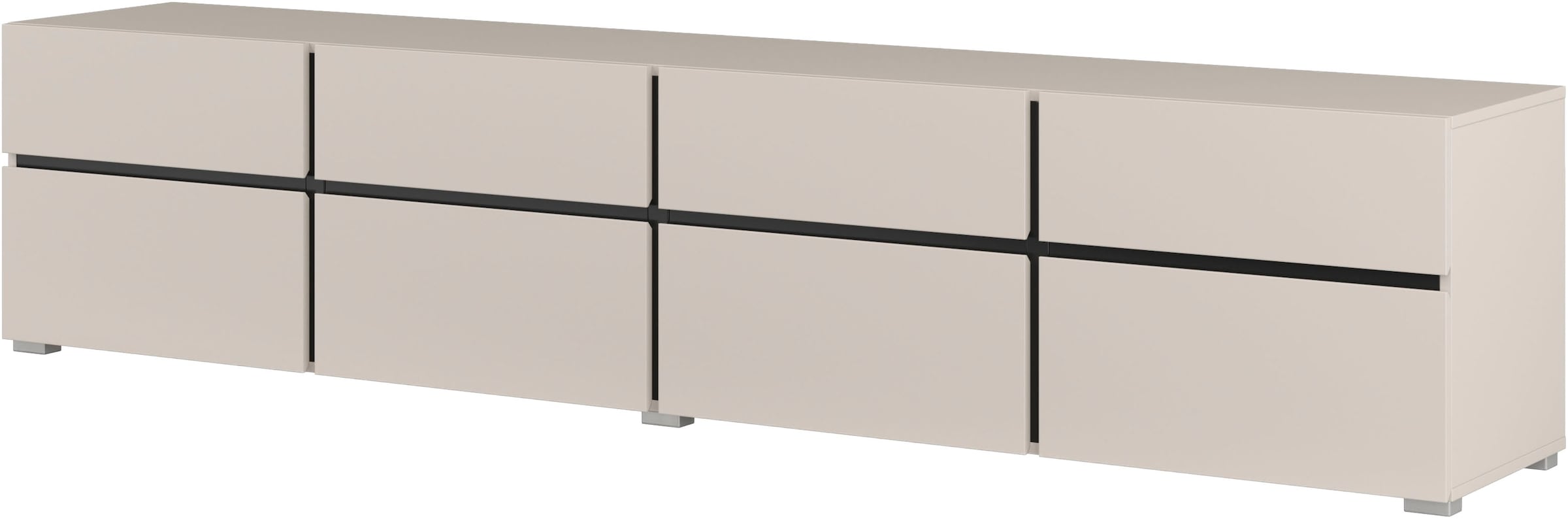 GOODproduct Lowboard »Cross,Breite 225 cm, moderne grifflose TV-Kommode« TV-Schrank mit viel Stauraum, TV-Board