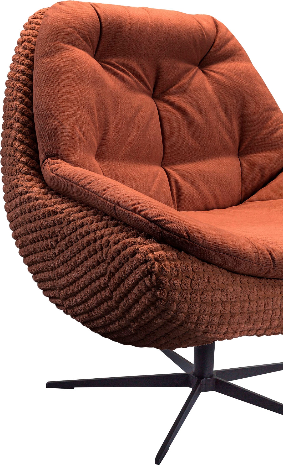 exxpo - sofa fashion Drehsessel »Dim, Loungesessel«, Drehsessel bequem gepolstert mit elegantem Metall-Sternfuss