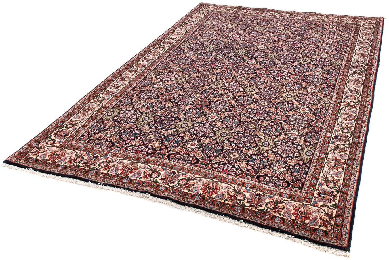Image of morgenland Orientteppich »Perser - Bidjar - 245 x 165 cm - dunkelblau«, rechteckig, 15 mm Höhe, Wohnzimmer, Handgeknüpft, Einzelstück mit Zertifikat bei Ackermann Versand Schweiz