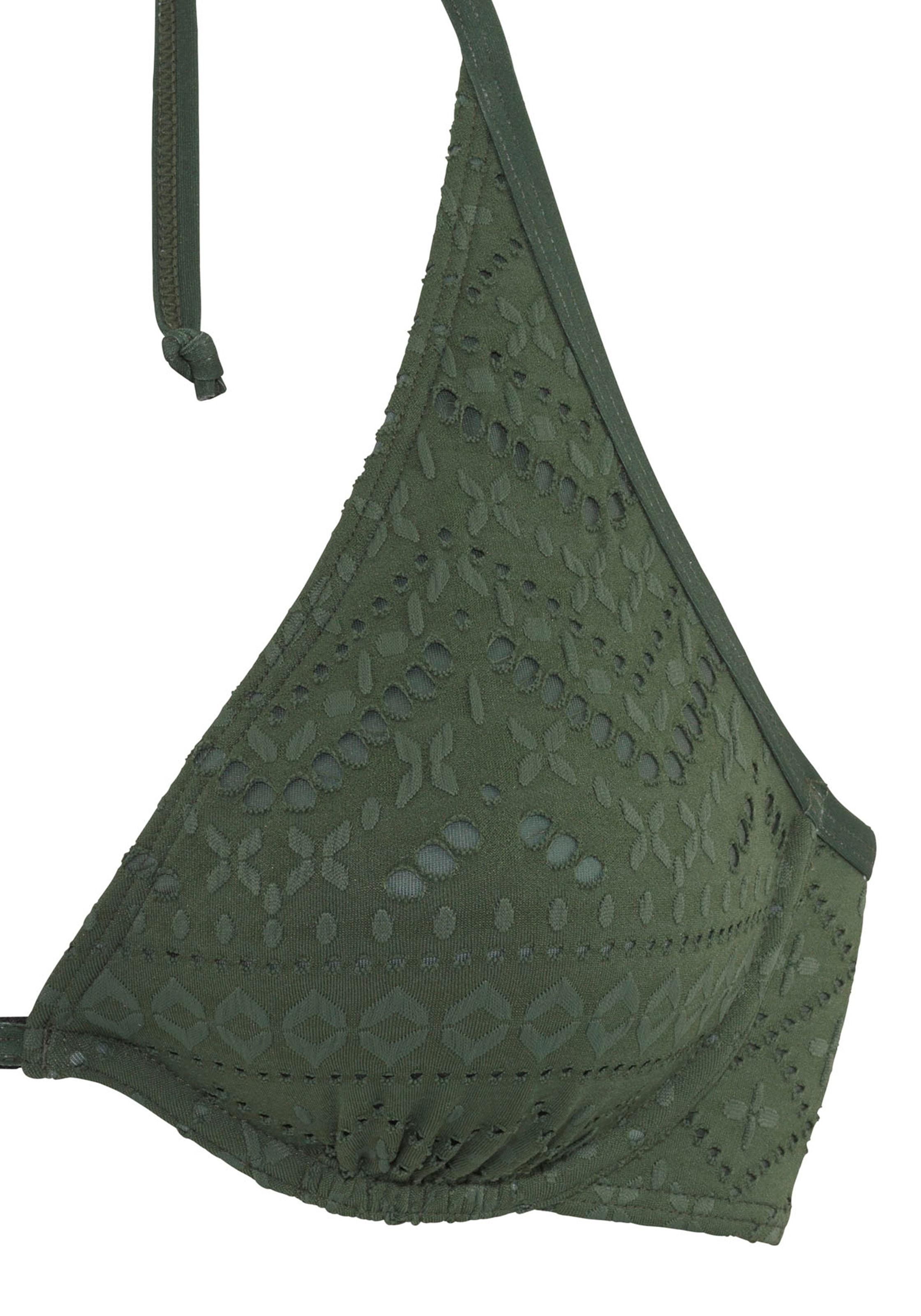 LASCANA Bügel-Bikini-Top »Omara«, mit Lochstickerei
