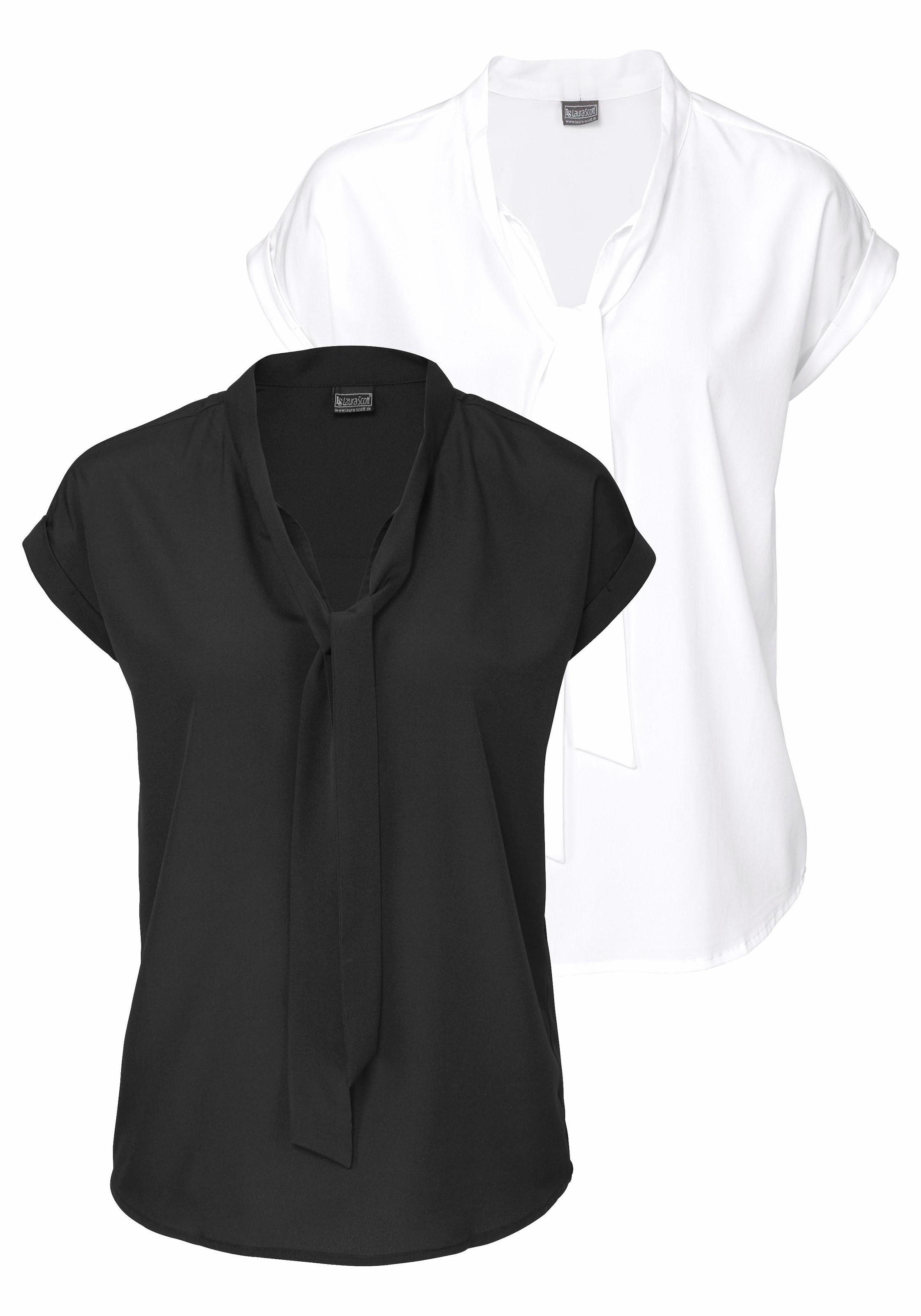 Image of Bruno Banani Schluppenbluse 2er-Pack, mit Bindeband