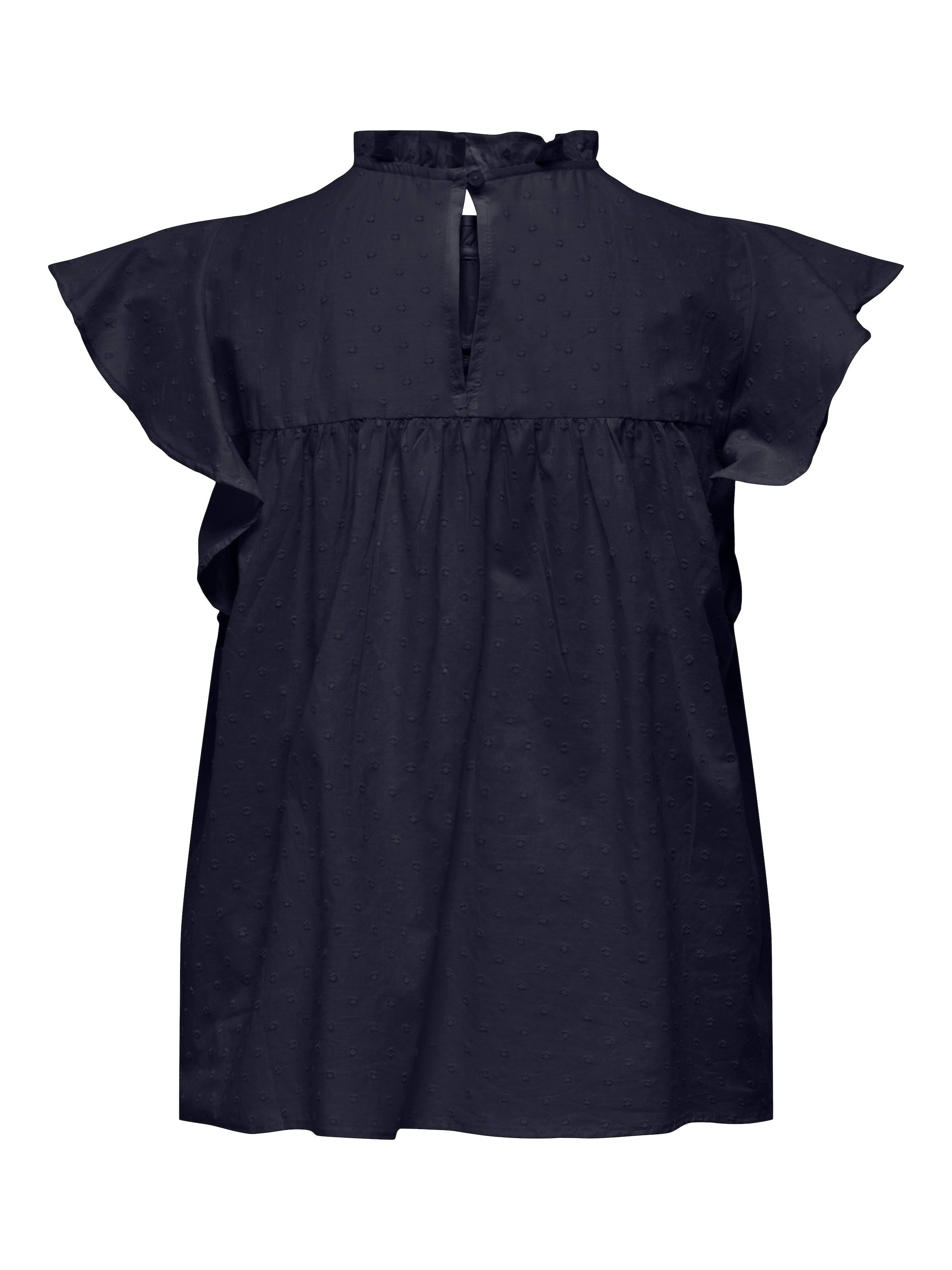 ONLY Top à volants »ONLKATTI S/S DOBBY TOP WVN NOOS« coton, coupe régulière
