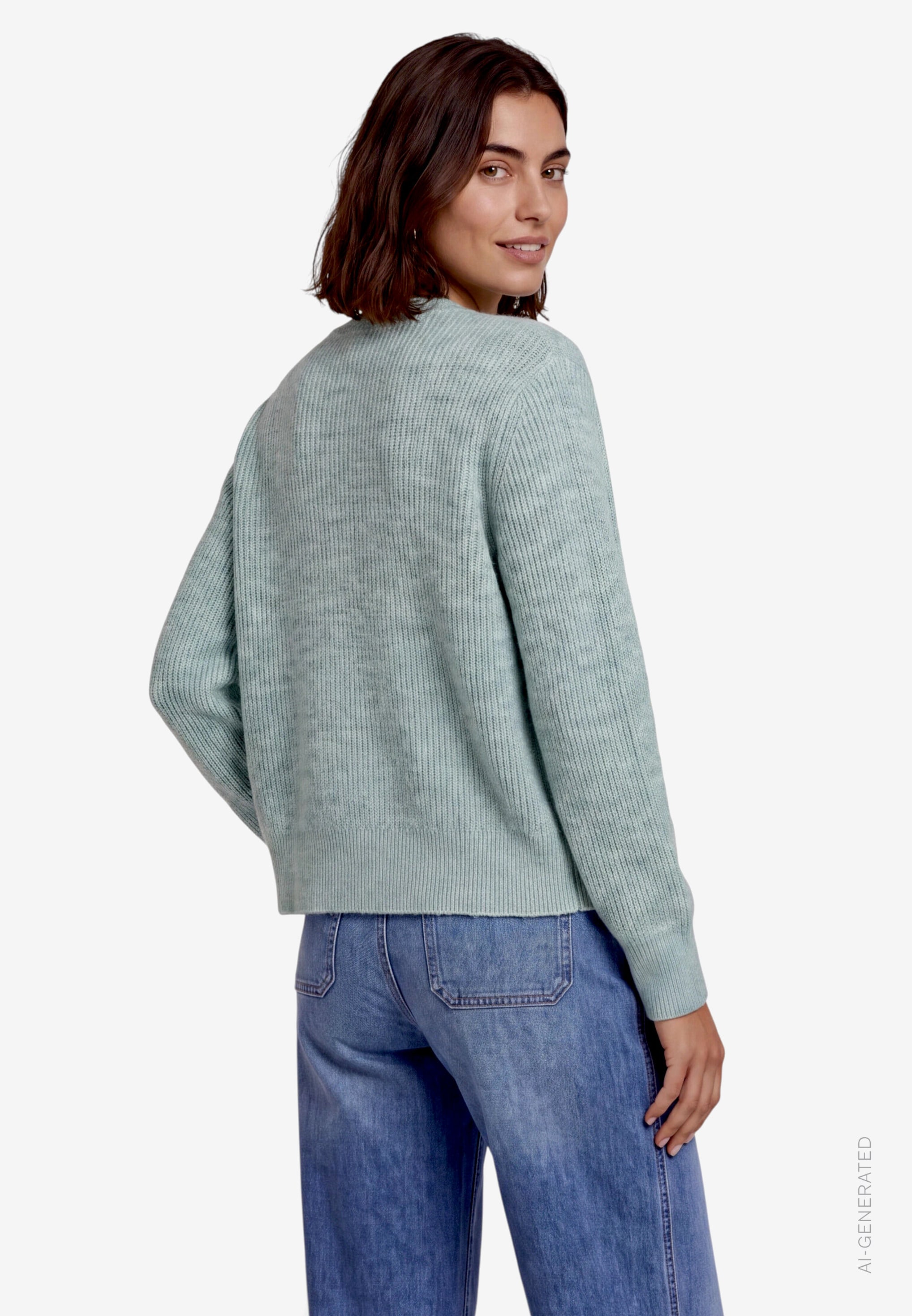 Zero Veste en tricot Cardigan mit Rundhals / Knopfleiste / mit Wolle