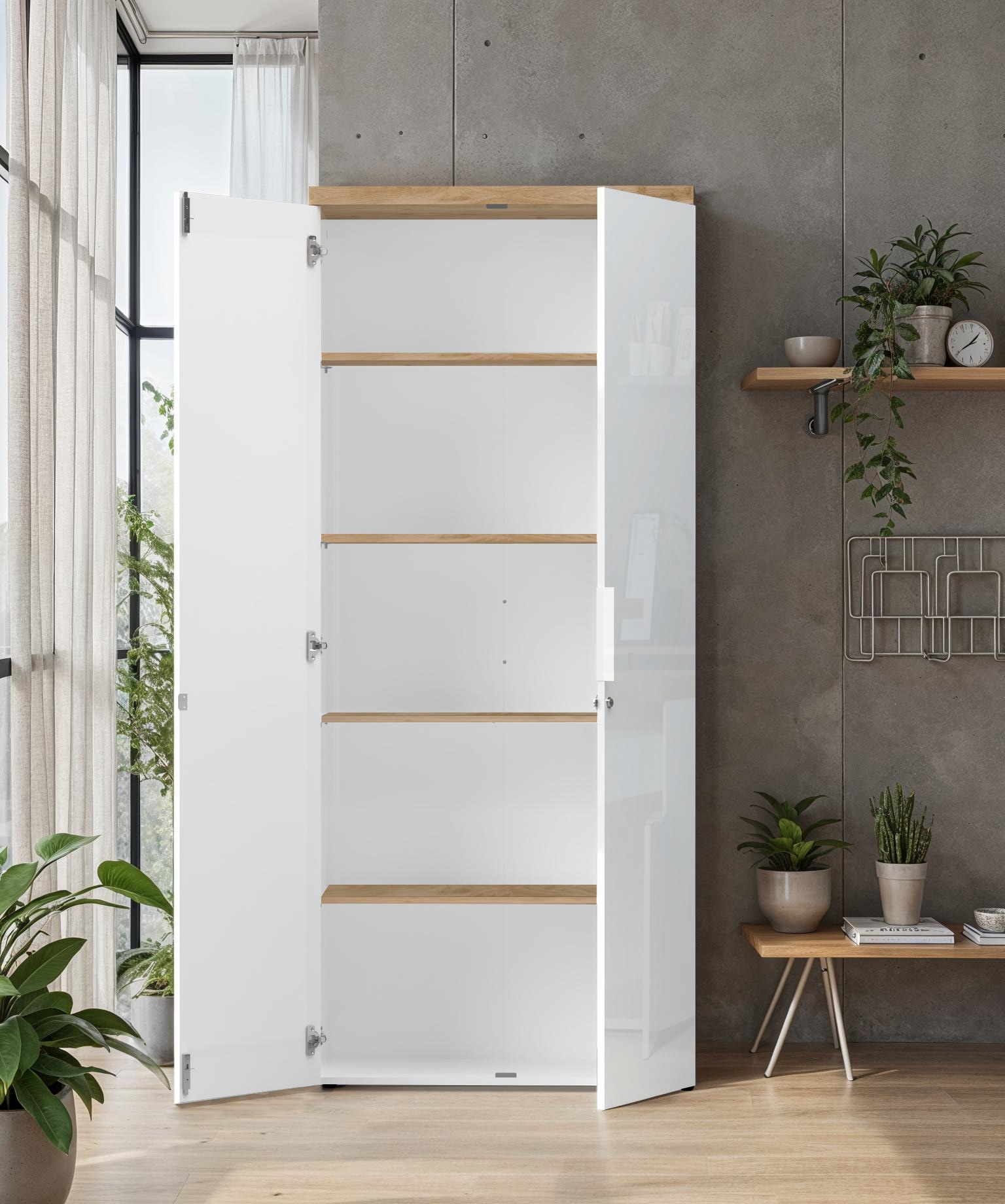 INOSIGN Aktenschrank »Easy B/H 81/193 cm, Büroschrank, Mehrzweckschrank mit 2 Türen« abschliessbar, 4 Böden, Metallgriffe, Top 38 mm stark