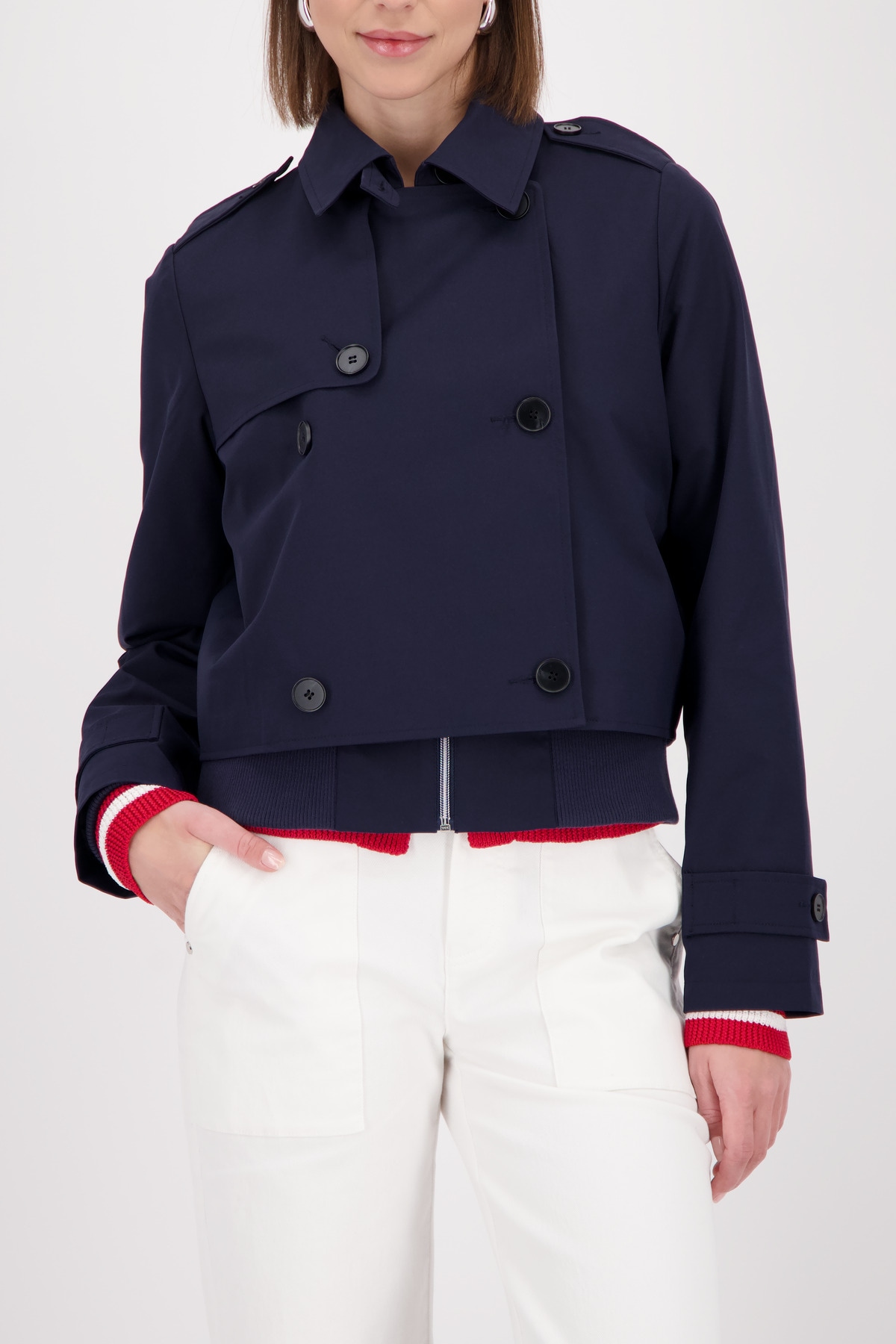 Image of Monari Kurzjacke "Jacke Trench" ohne Kapuze kurze Form, Regular Fit, typische Schulterklappen