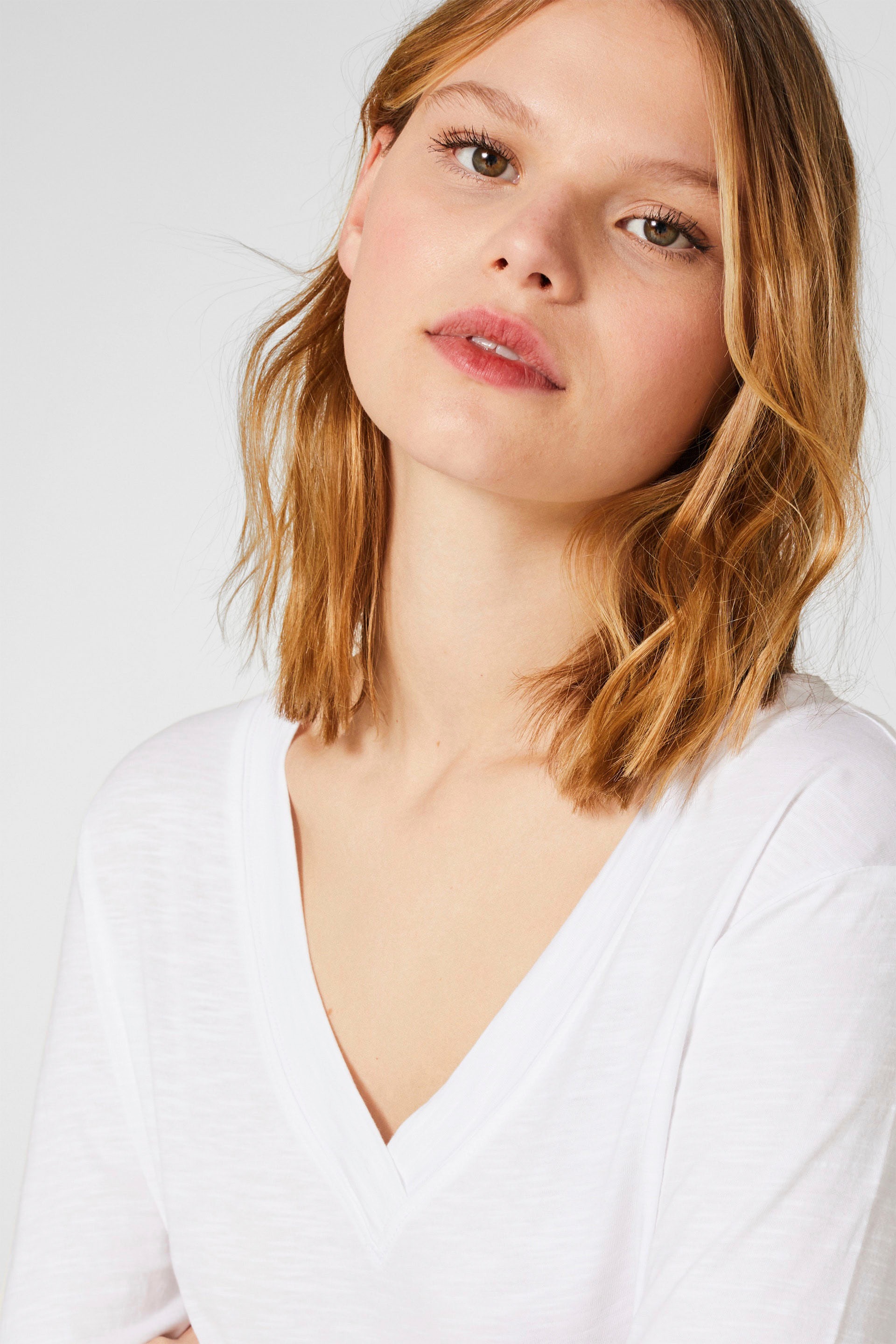 Image of edc by Esprit V-Shirt, mit bequemen dreiviertel Ärmel bei Ackermann Versand Schweiz