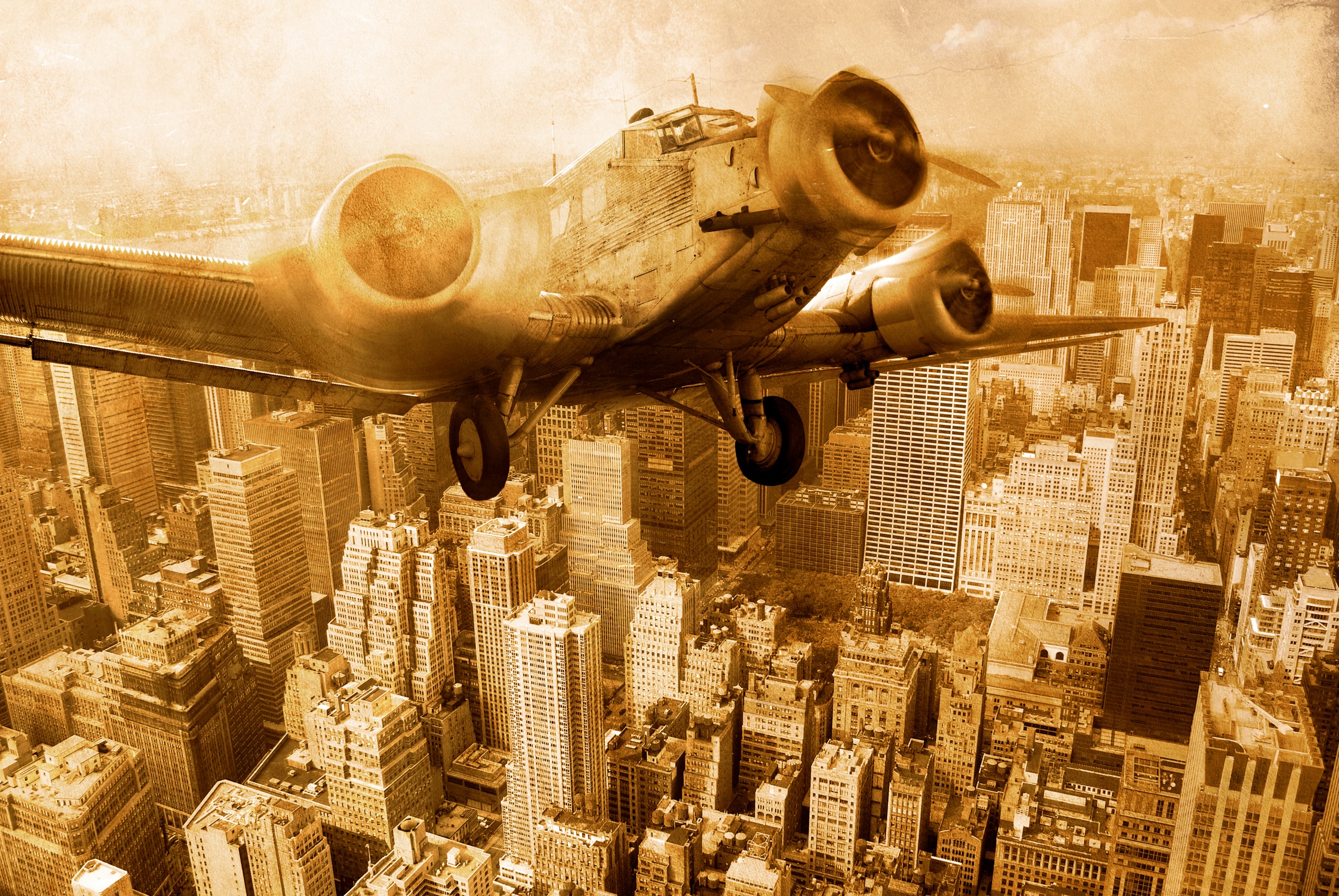Image of Papermoon Fototapete »Old Plane above Manhattan« bei Ackermann Versand Schweiz