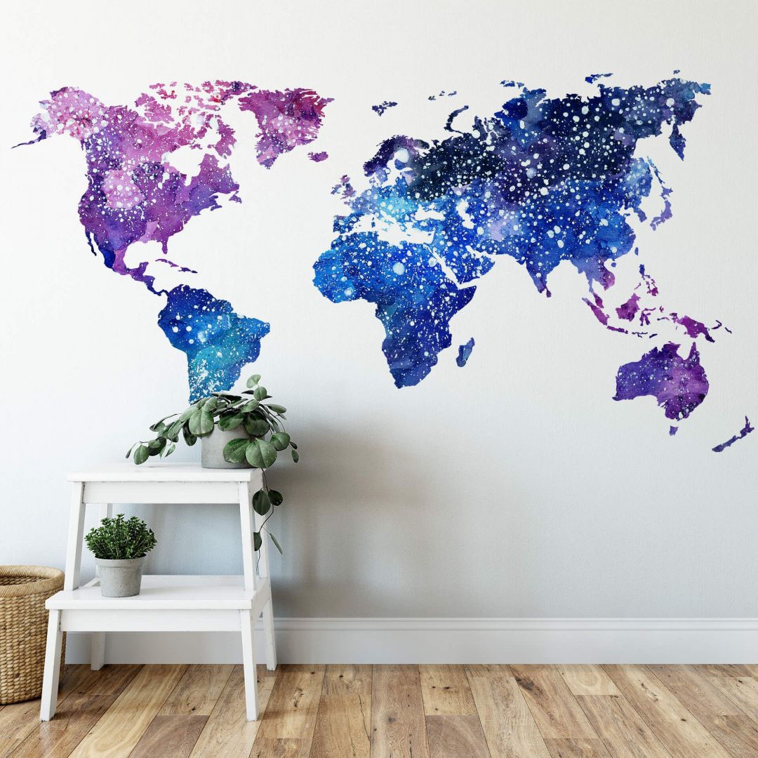 günstig St.) Wandtattoo Galaxie«, kaufen Wall-Art »Universum Weltkarte (1