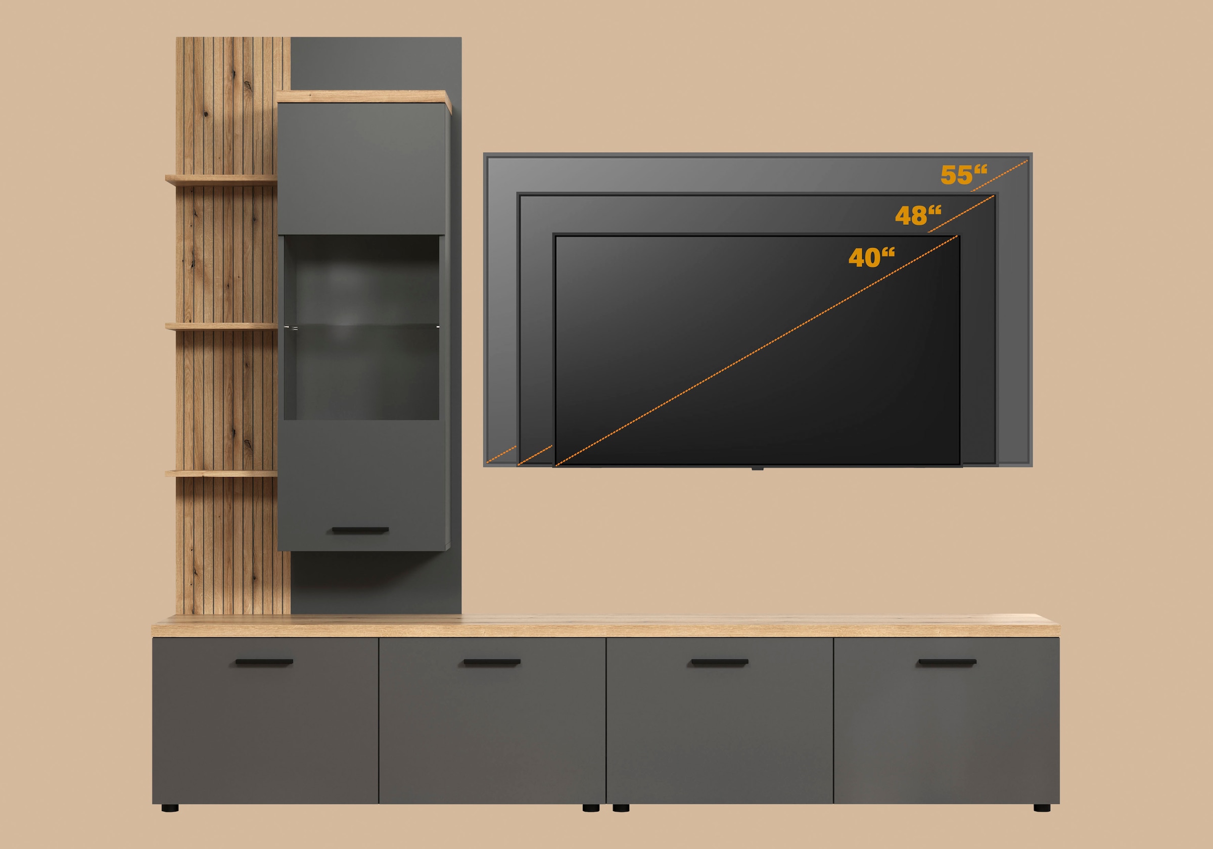 Home affaire Wohnwand »Bajo« 3 Stk. tlg.