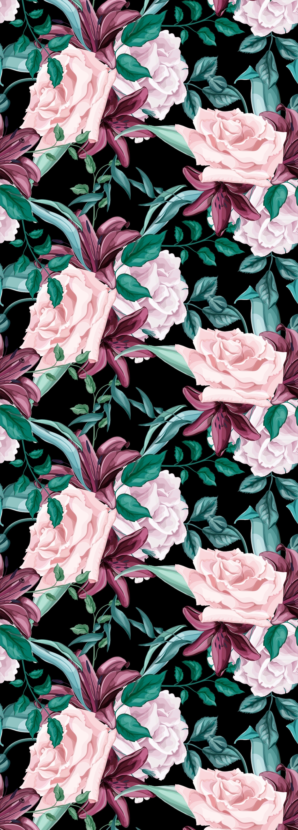 Image of queence Vinyltapete "Holly" Motiv bedruckt botanisch floral gemustert natürlich glatt 90x250cm, selbstklebend, kinderleichte Anbringung, Sticker