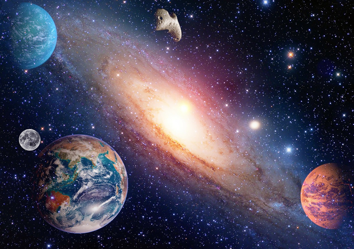Image of Papermoon Fototapete »PLANETEN-GALAXIE WELTALL UNIVERSUM WELTRAUM HIMMEL DEKO«, Vliestapete, hochwertiger Digitaldruck, inklusive Kleister bei Ackermann Versand Schweiz