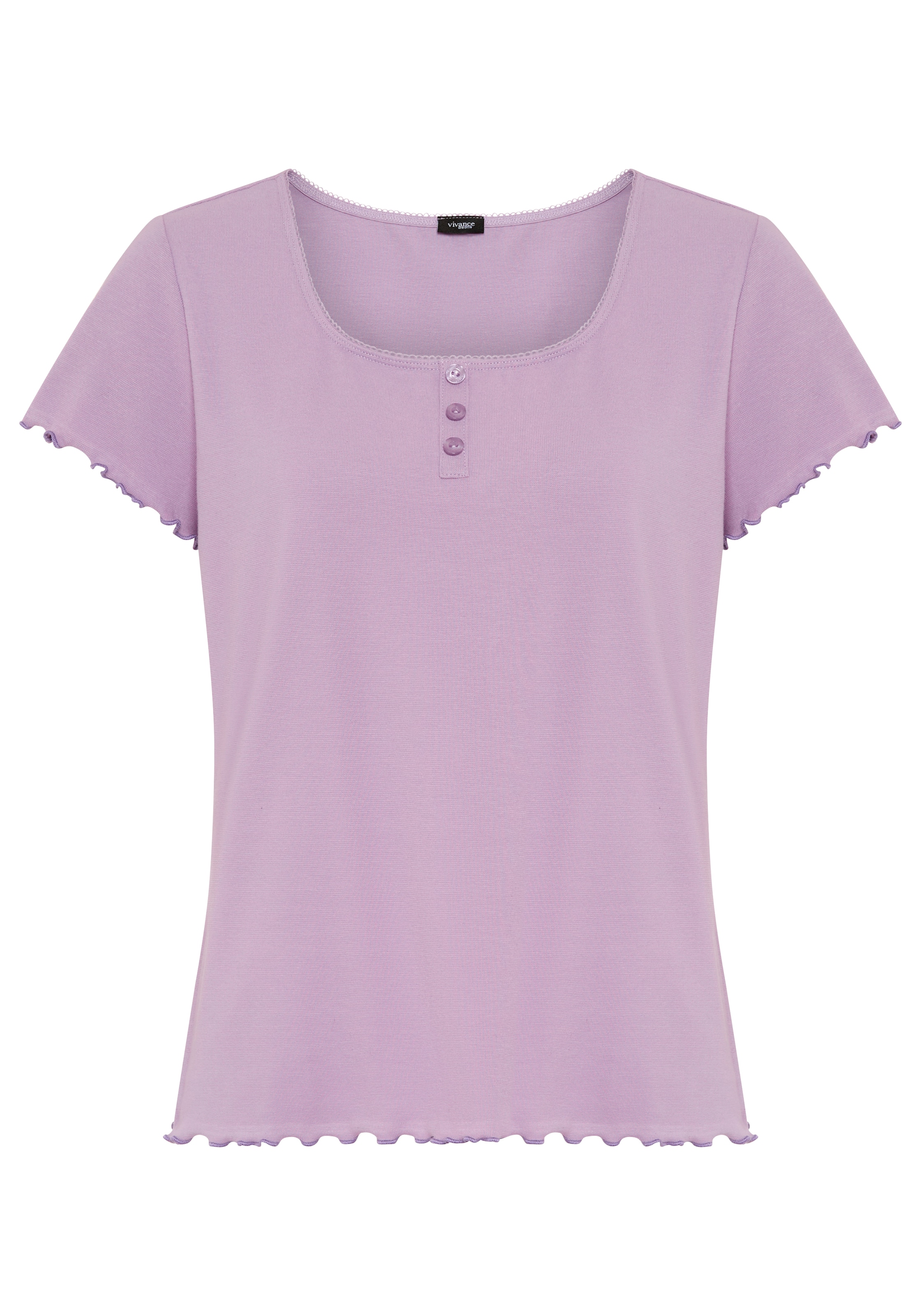 Vivance Dreams Pyjamaoberteil 1-teilig, 1 mit Babylock-Details