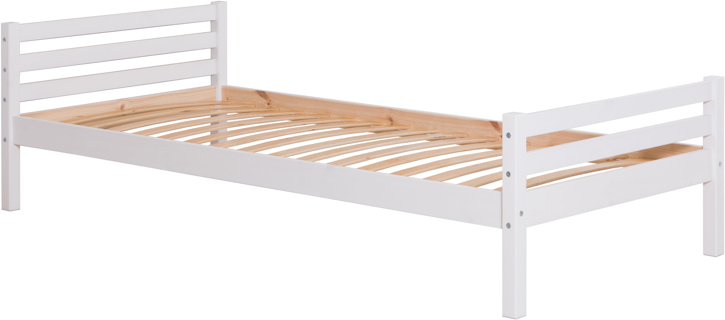 Ticaa Jugendbett, Futonbett in diversen Breiten, Kiefer, mit Rollrost