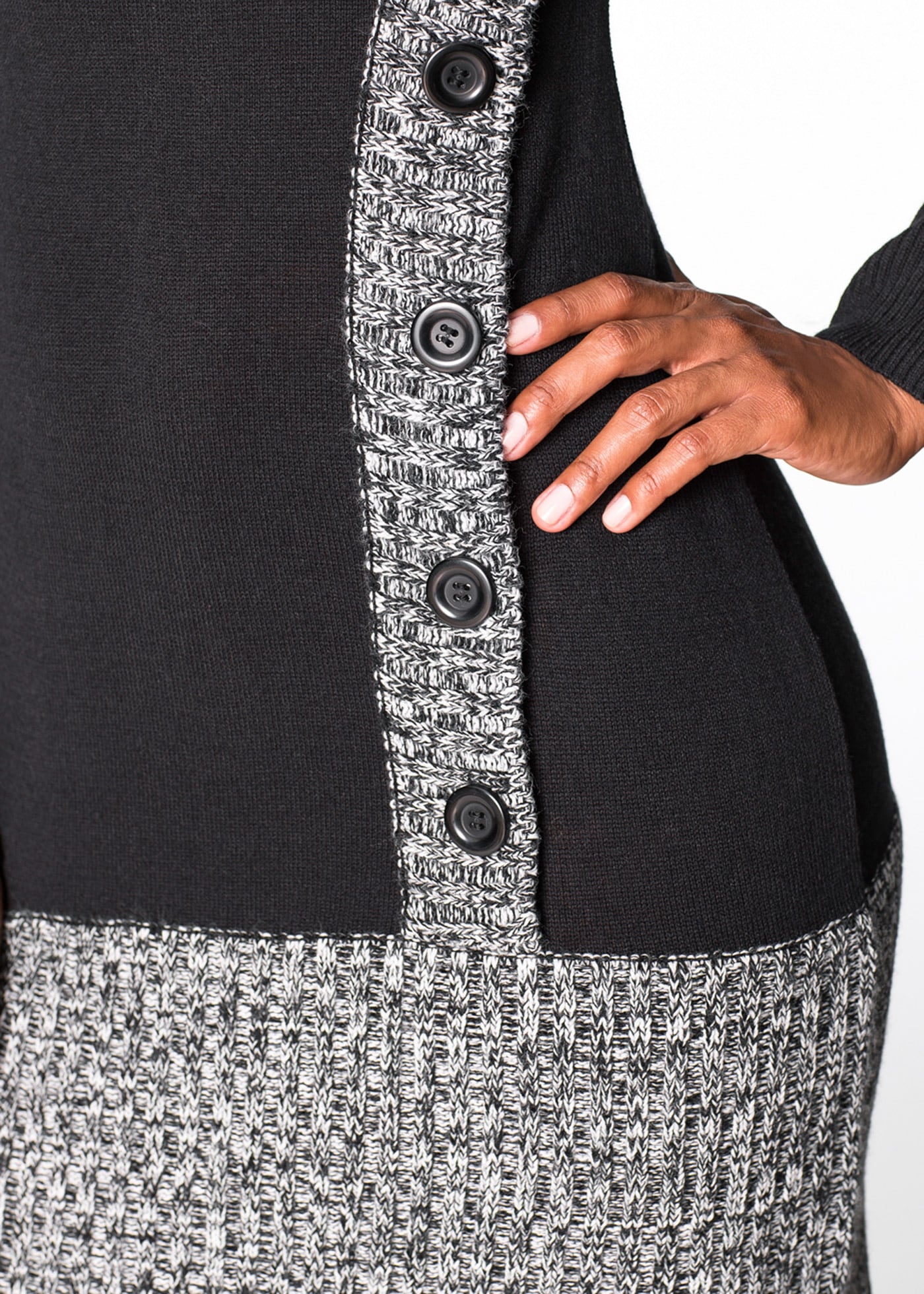 bonprix Strickkleid »Figurbetontes Strickkleid mit Schalkragen« mit Rollkragen, aus Polyacryl, eng anliegend, melierte Optik