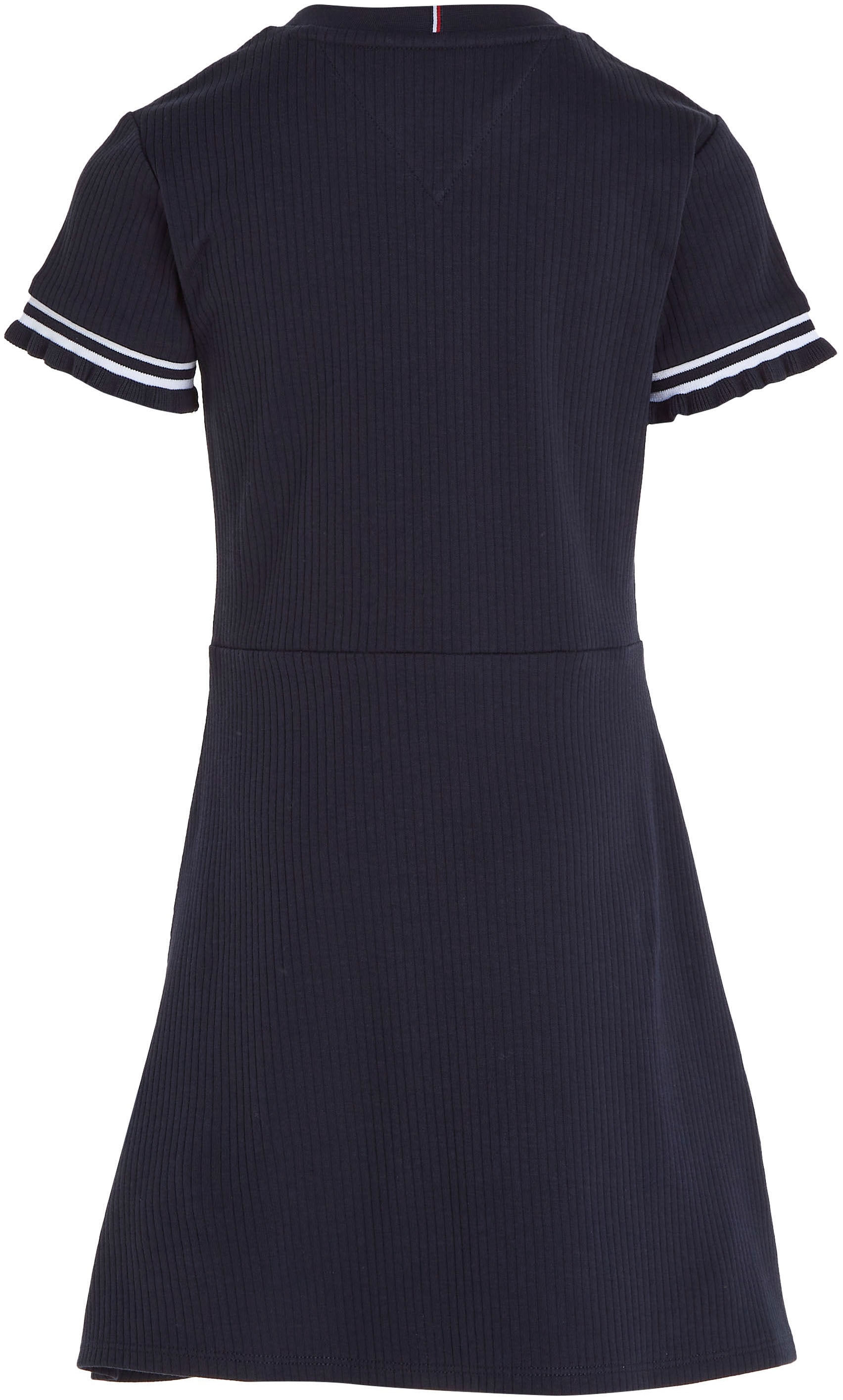 Tommy Hilfiger Jerseykleid »RUFFLE RIB KNIT DRESS«, Skaterform, mit Rippenstruktur