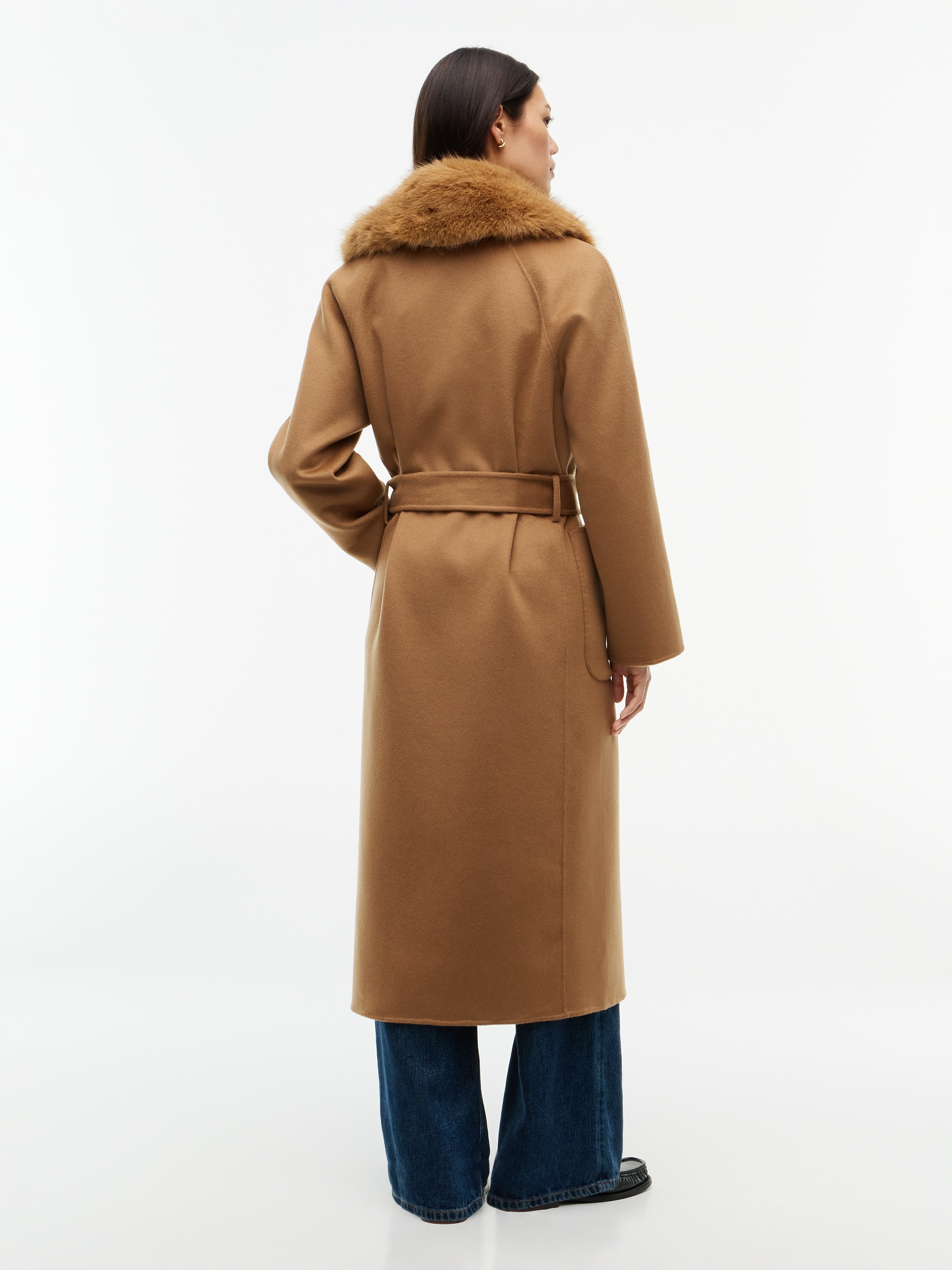 Tommy Hilfiger Manteau long »DF WOOL REG BELTED COAT« mélange de matériaux, avec laine