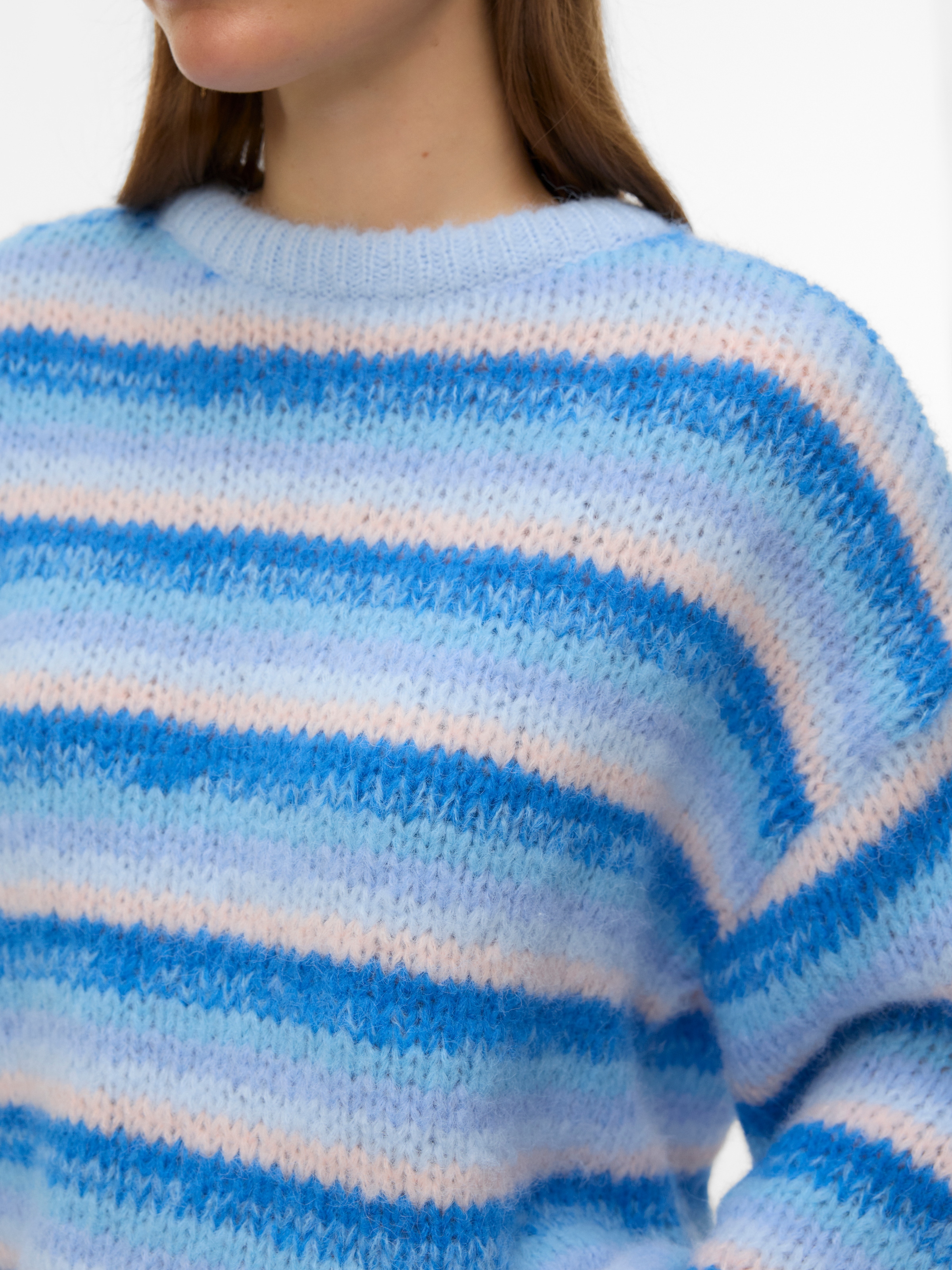 Vero Moda Strickpullover »VMMAYBE STRIPE LS O-NECK PULLOVER NOOS« Kunstfaser, loose fit