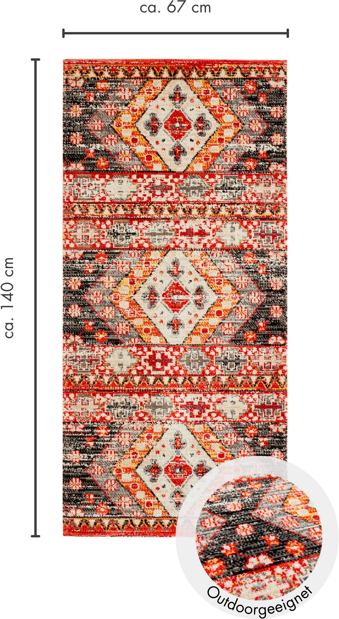 Andiamo Teppich »Colore«, rechteckig, 6 mm Höhe, verschieden Designs, In- und Outdoor geeignet, Wohnzimmer