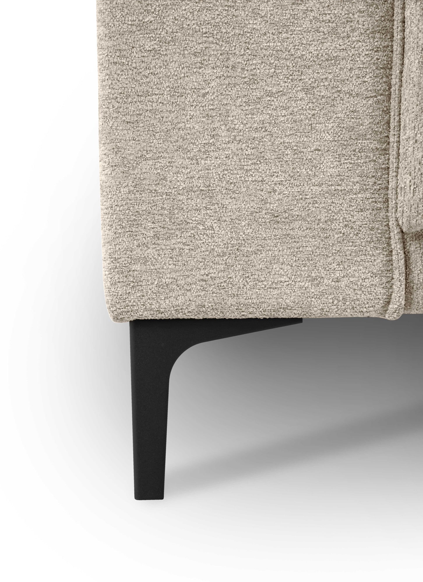 Places of Style 3-Sitzer »3er Sofa Oland, Struktur, Flachgewebe, Luxus-Microfaser, Boucle«, 224 cm, Wellenunterfederung, Skandi-Design, Metallfüsse