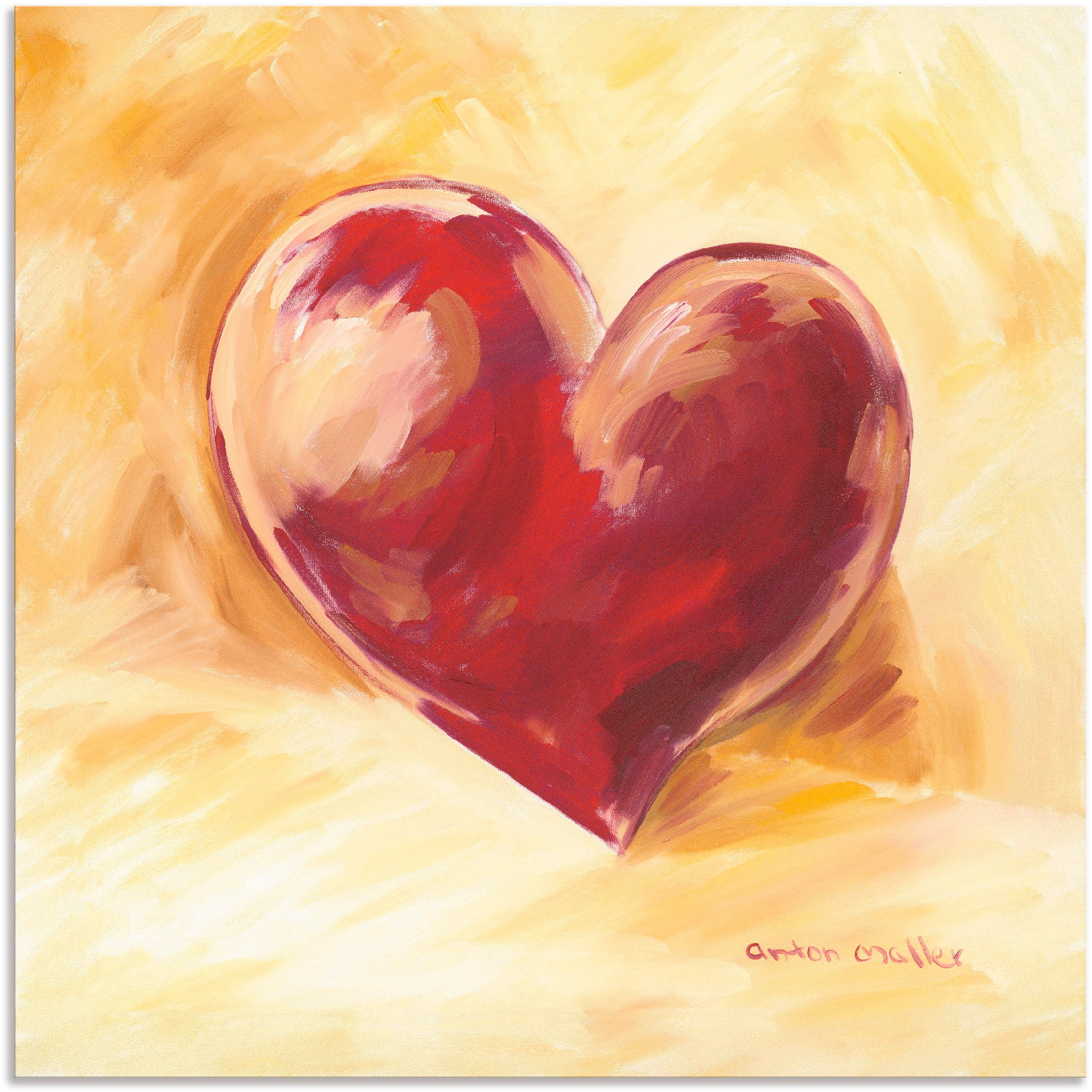 Image of Artland Wandbild »Bordeauxrotes Herz«, Herzen, (1 St.), in vielen Grössen & Produktarten - Alubild / Outdoorbild für den Aussenbereich, Leinwandbild, Poster, Wandaufkleber / Wandtattoo auch für Badezimmer geeignet bei Ackermann Versand Schweiz