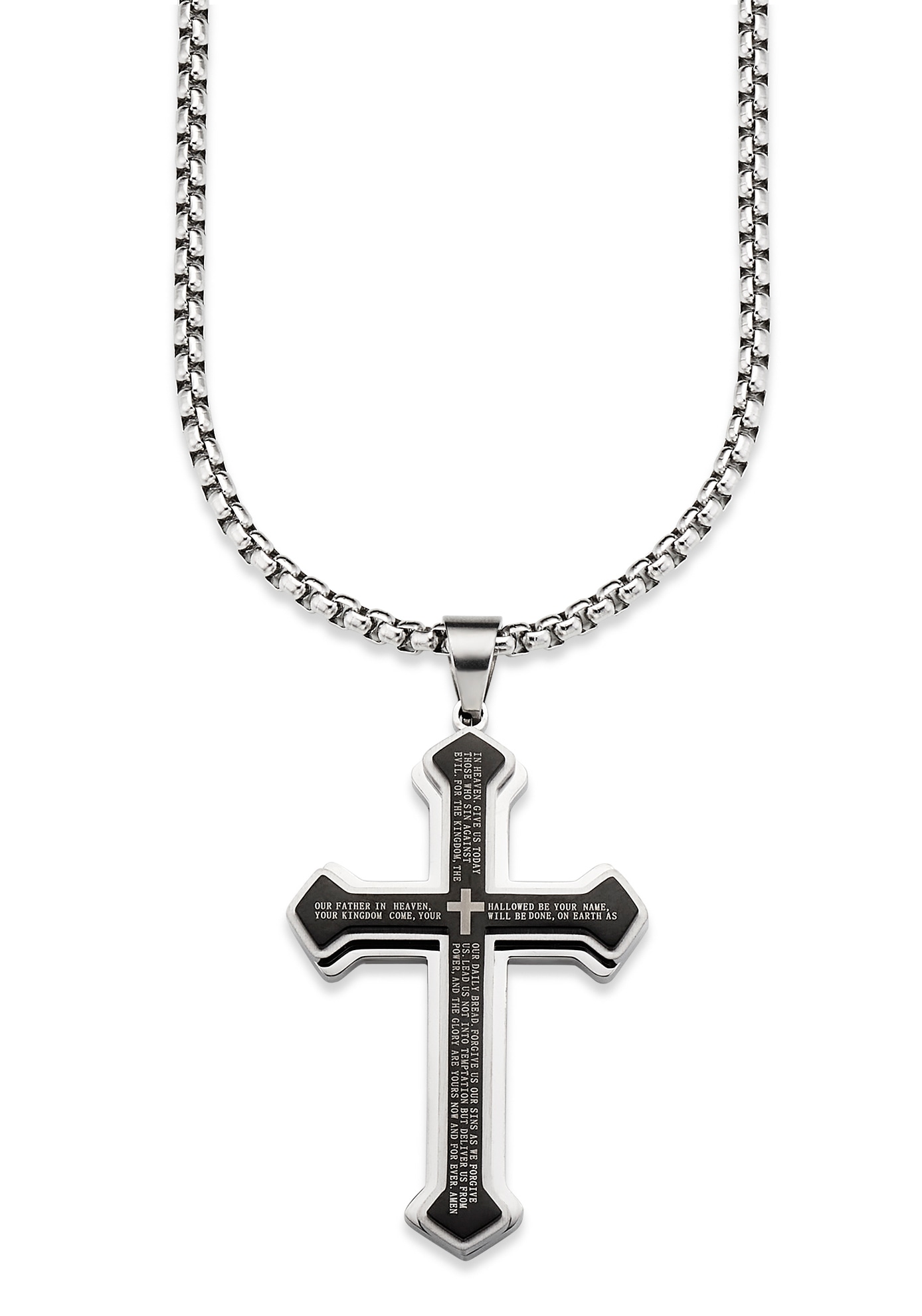 Kette mit Anhänger »Schmuck Geschenk, Halskette Kreuz Venezianerkette Silberfarben...