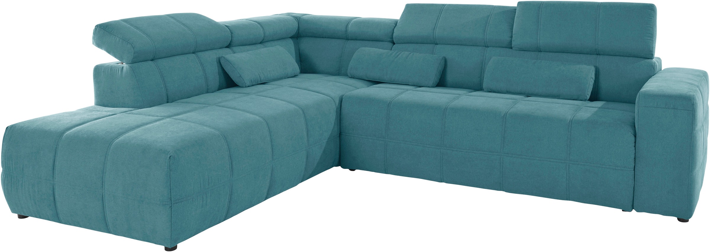 DOMO collection Canapé d'angle »BRANDON L-Form, auch in Leder« incluant réglage de la tête, optionnellement avec réglage de la profondeur d'assise,