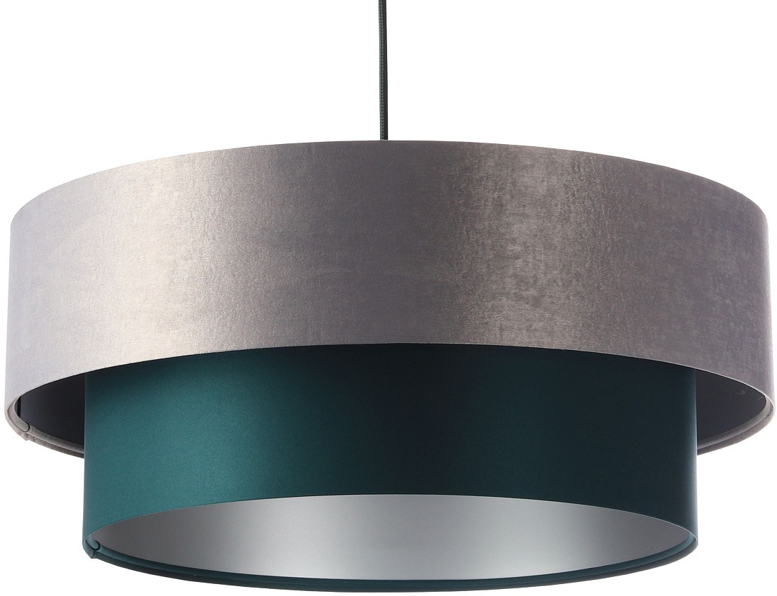 Image of Jens Stolte Leuchten Pendelleuchte »Emma«, E27, 2 St., Textilpendelleuchte, 50cm Ø, grün, Stoffpendelleuchte silber/grün bei Ackermann Versand Schweiz
