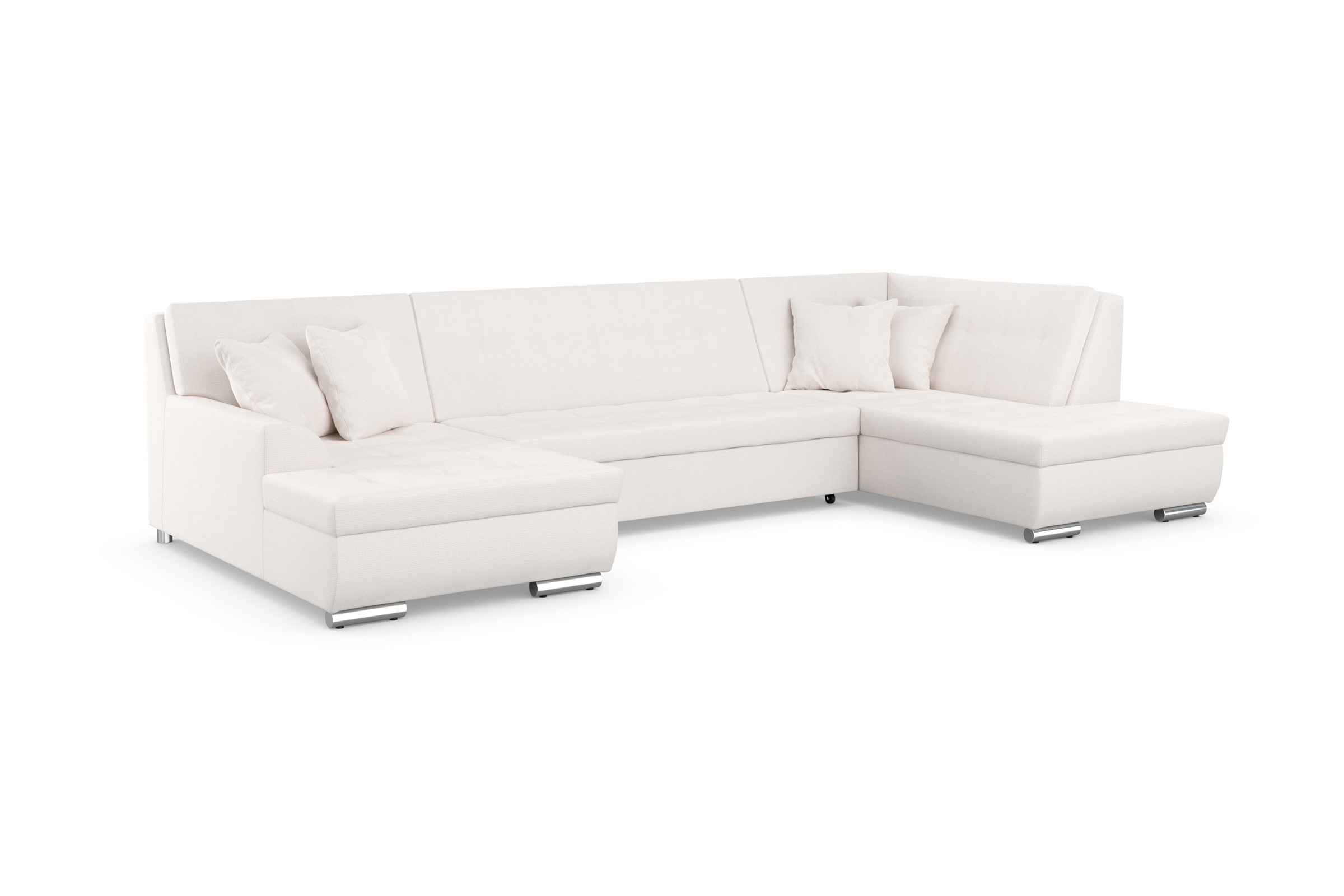 DOMO collection Wohnlandschaft »Treviso incl. Zierkissen, moderne Steppung, XXL: B/T/H: 364/201/83 cm«, wahlweise mit Bettfunktion, in vielen Bezugsarten auch in Cord U-Form