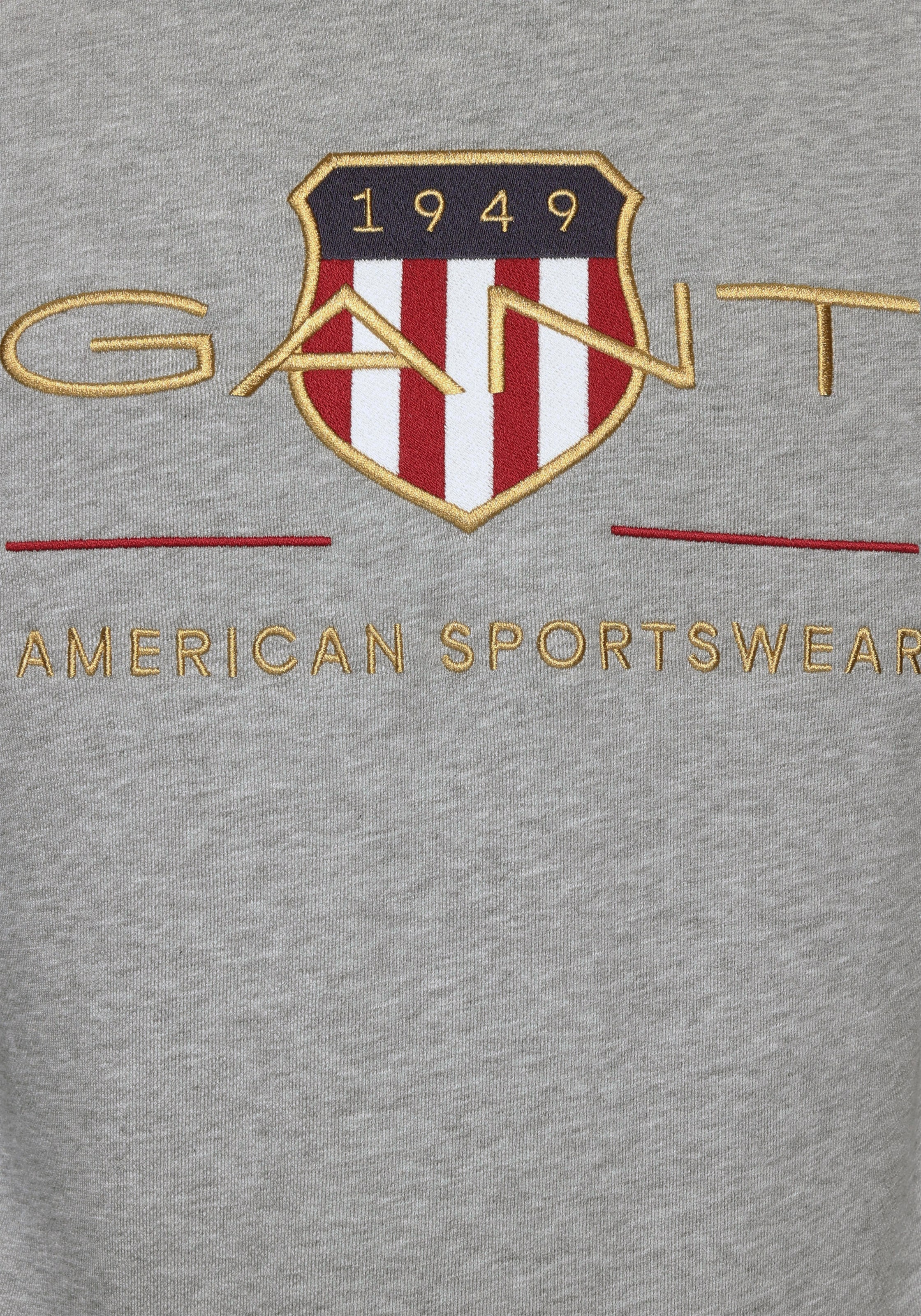 Gant Sweatshirt »ARCHIVE SHIELD C-NECK«, mit geripptem Rundhalsausschnitt
