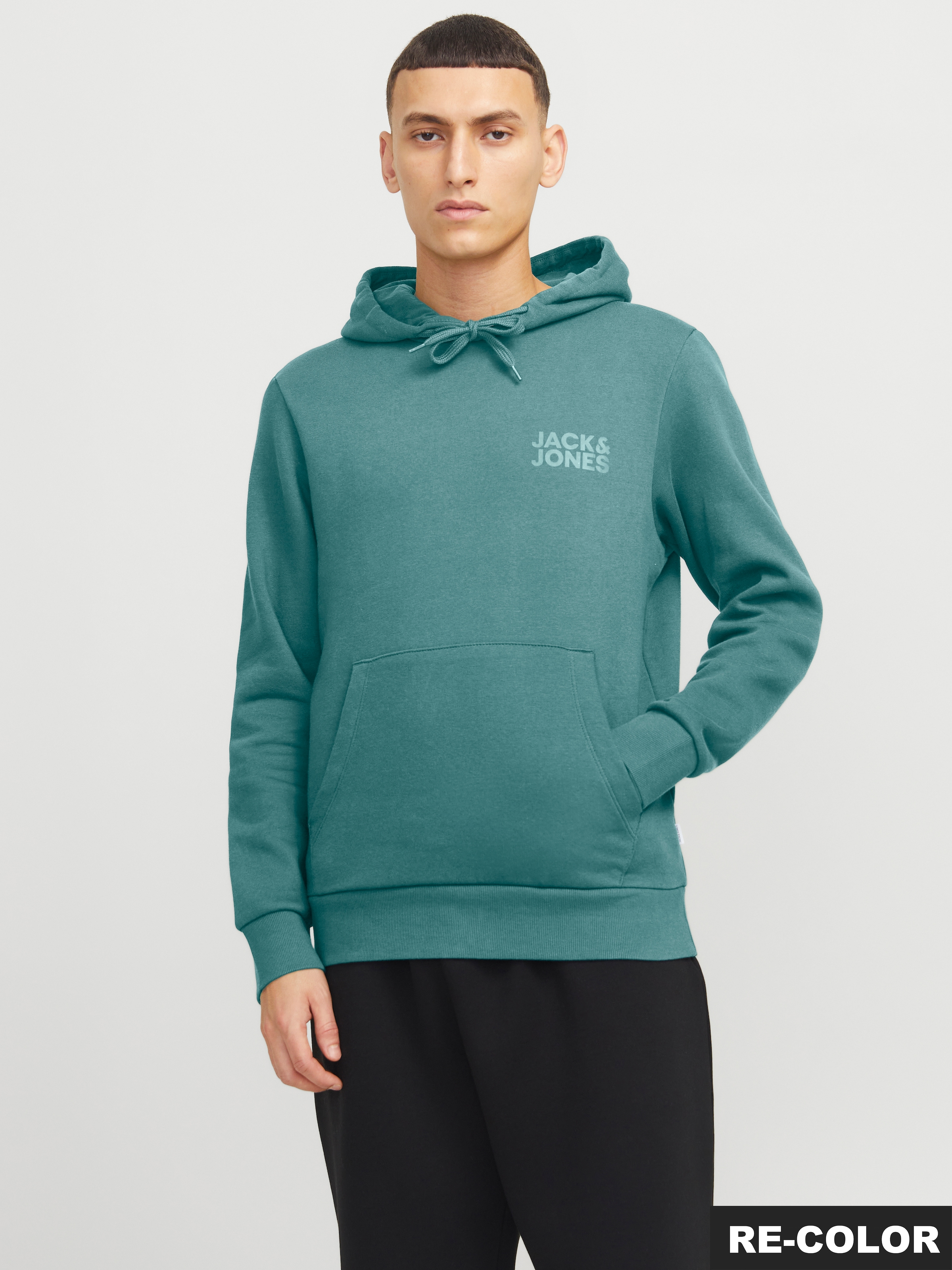 Image of Jack & Jones Kapuzensweatshirt "JJECORP LOGO SWEAT HOOD NOOS", Baumwollmischung, regular fit