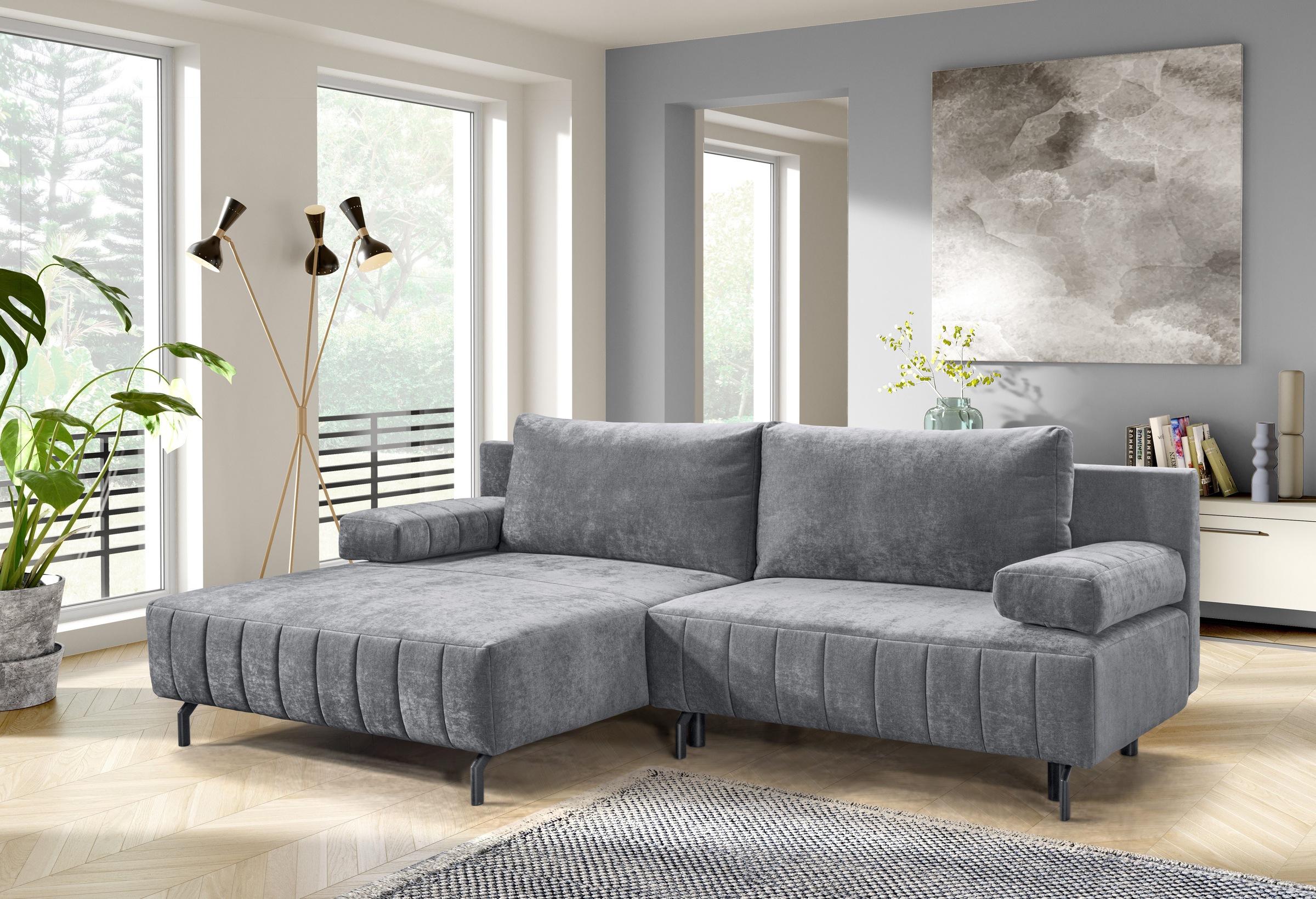 Image of exxpo - sofa fashion Ecksofa "Cambria, Bett & Bettkasten, bodenfrei, modernes Design, L-Form" inkl. Bettfunktion und Bettkasten, 15 cm bodenfrei, L-Form