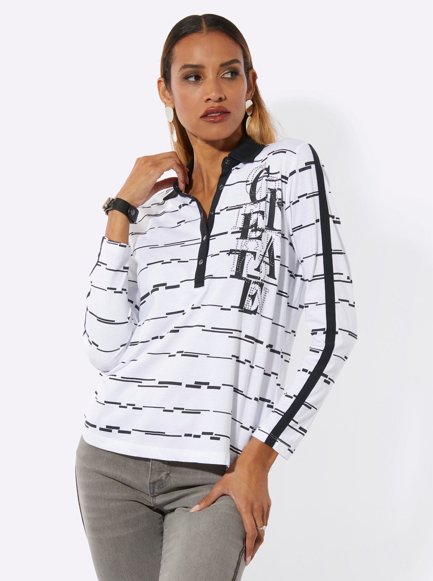 creation L Langarmshirt »Poloshirt« 1 tlg. tlg.