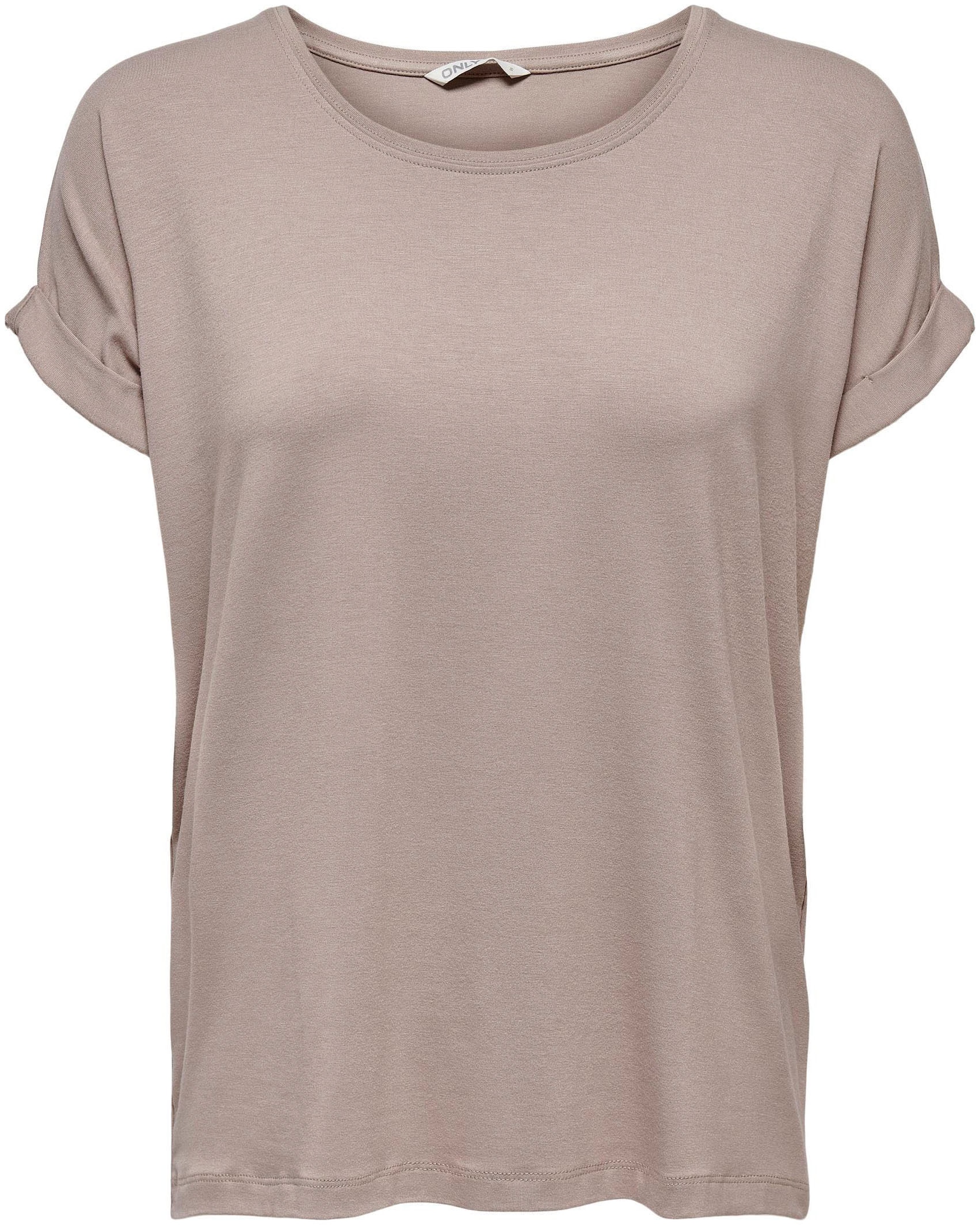 ONLY T-Shirt »ONLMOSTER – Kurzarmshirt mit Aufschlag und klassischem Look«, unifarben, casual, regular fit, Viskosemischung, Rundhals