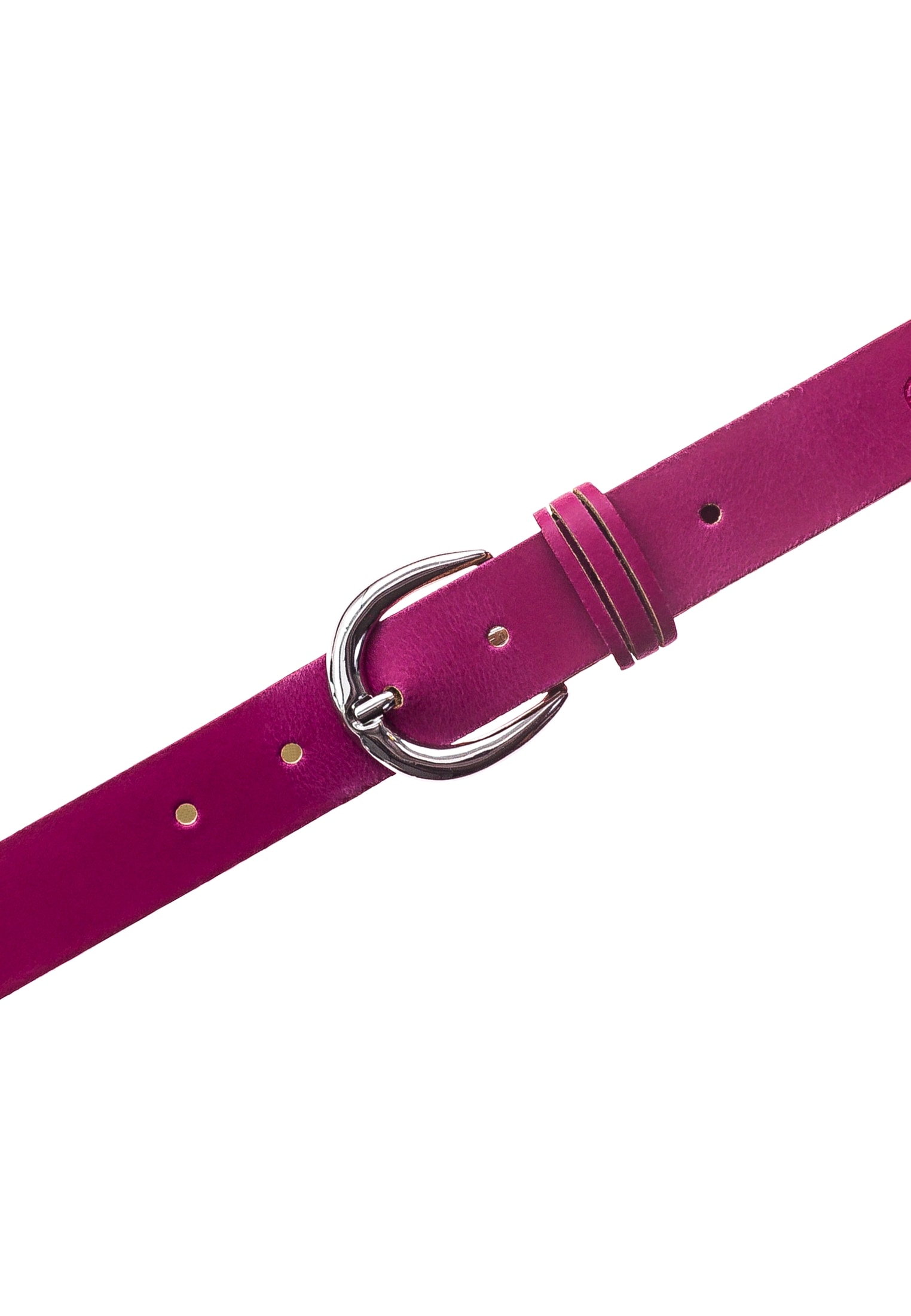 Tamaris Ceinture en cuir »"Clara Silver"« avec boucle brillante argentée, uni, 3 cm de large