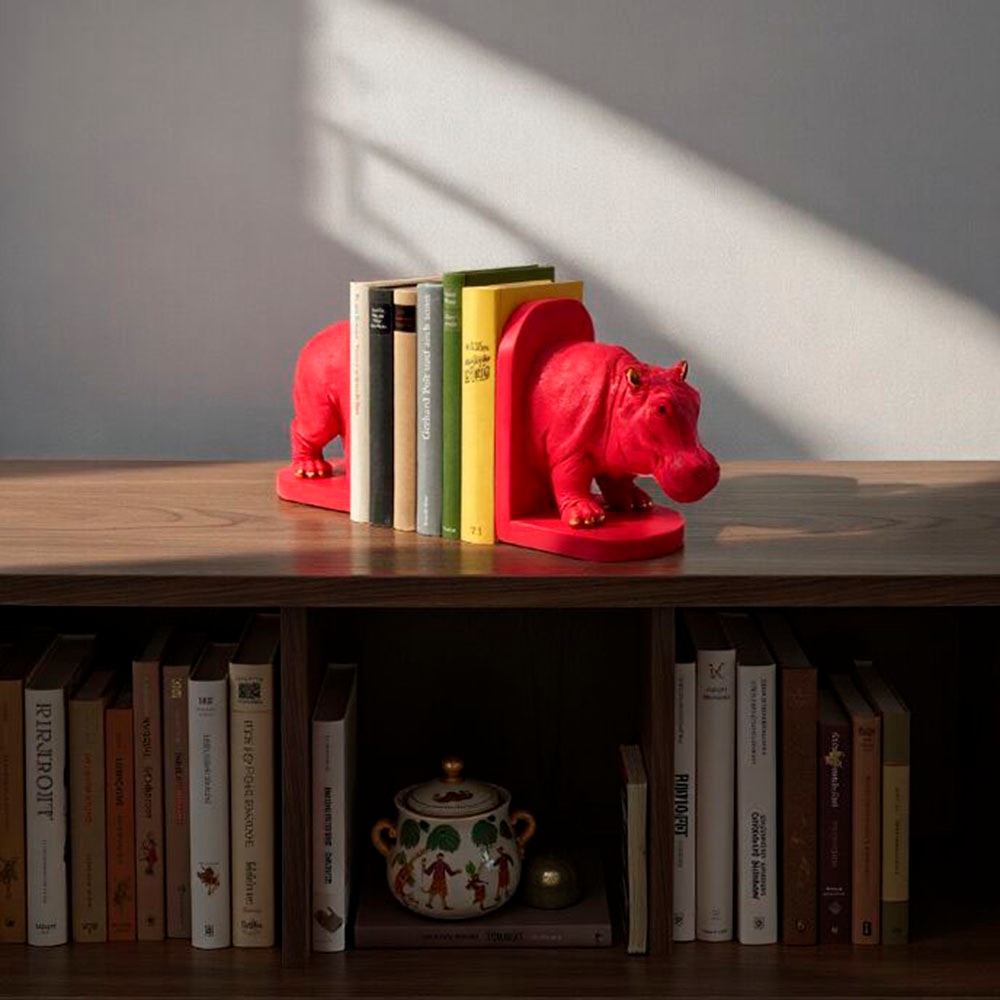 Image of Kare Design Buchstütze "Rhino Party" aus Polyresin